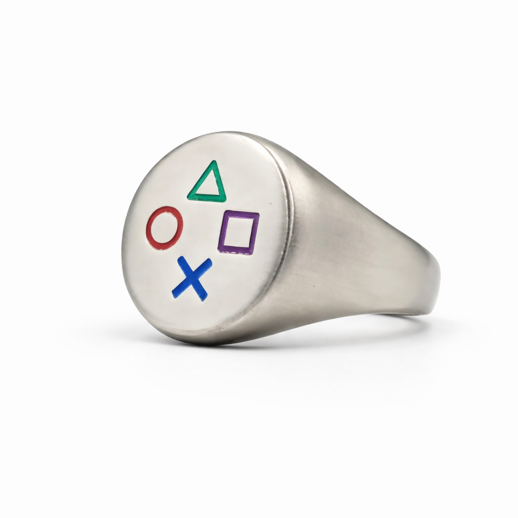 The Gameboy Ring - Titanium & Metallic abalone