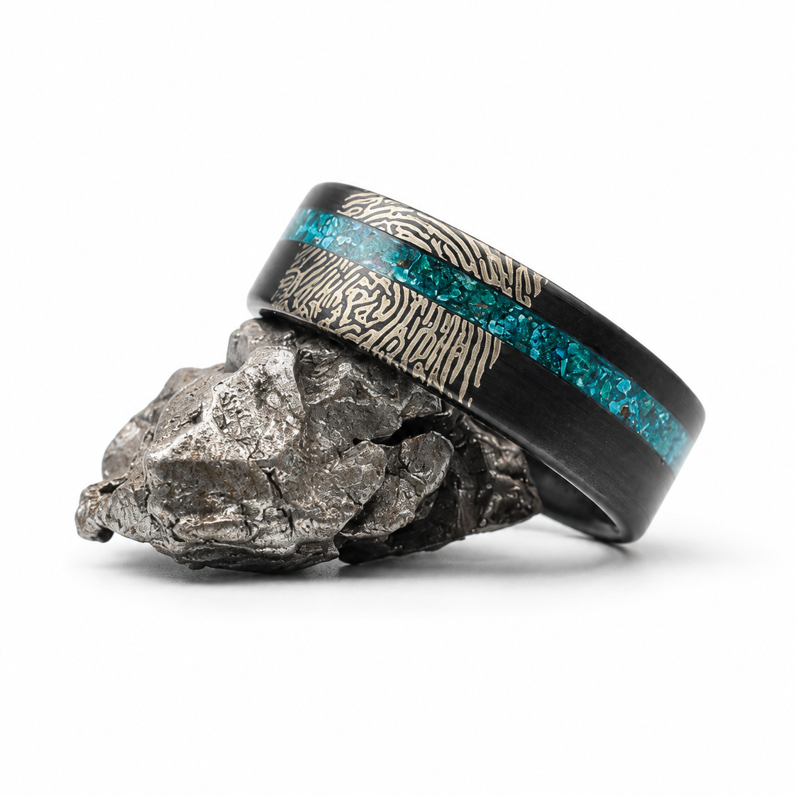 The Blue Print - Malachite & Your Fingerprint inlay