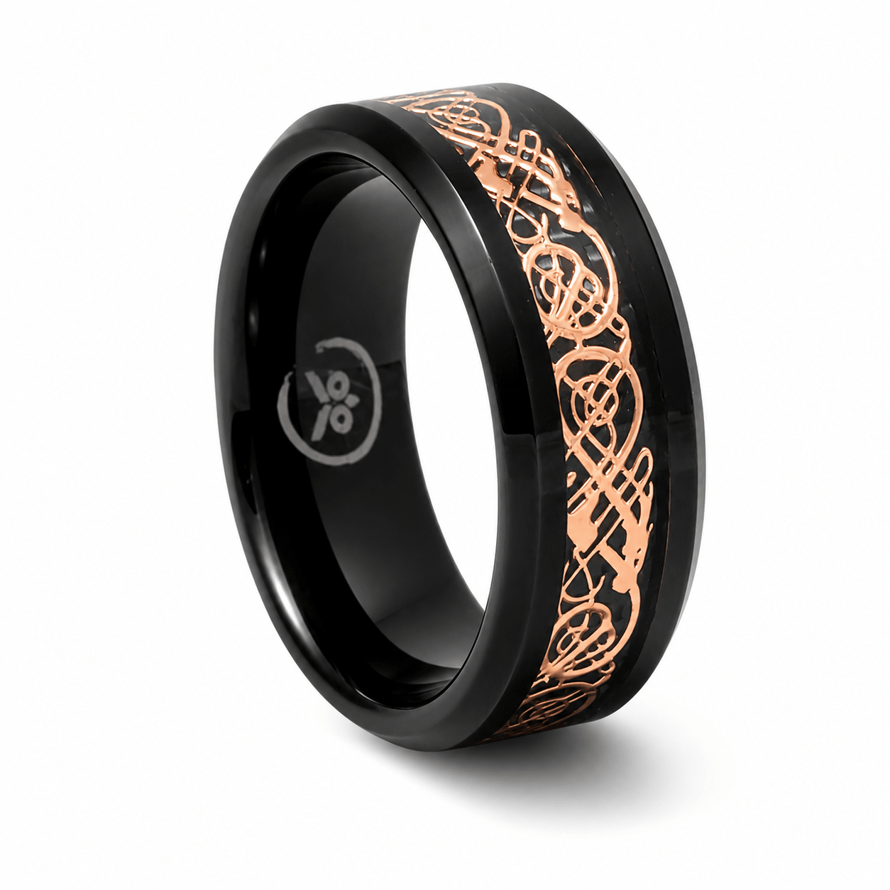Black Smoke - Rose Gold Artwork Men's Tungsten Ring
