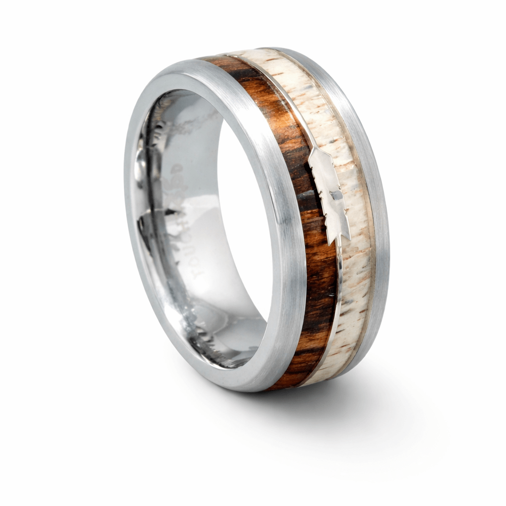 Hulk - Antler & Ebony wood Men's Tungsten Ring