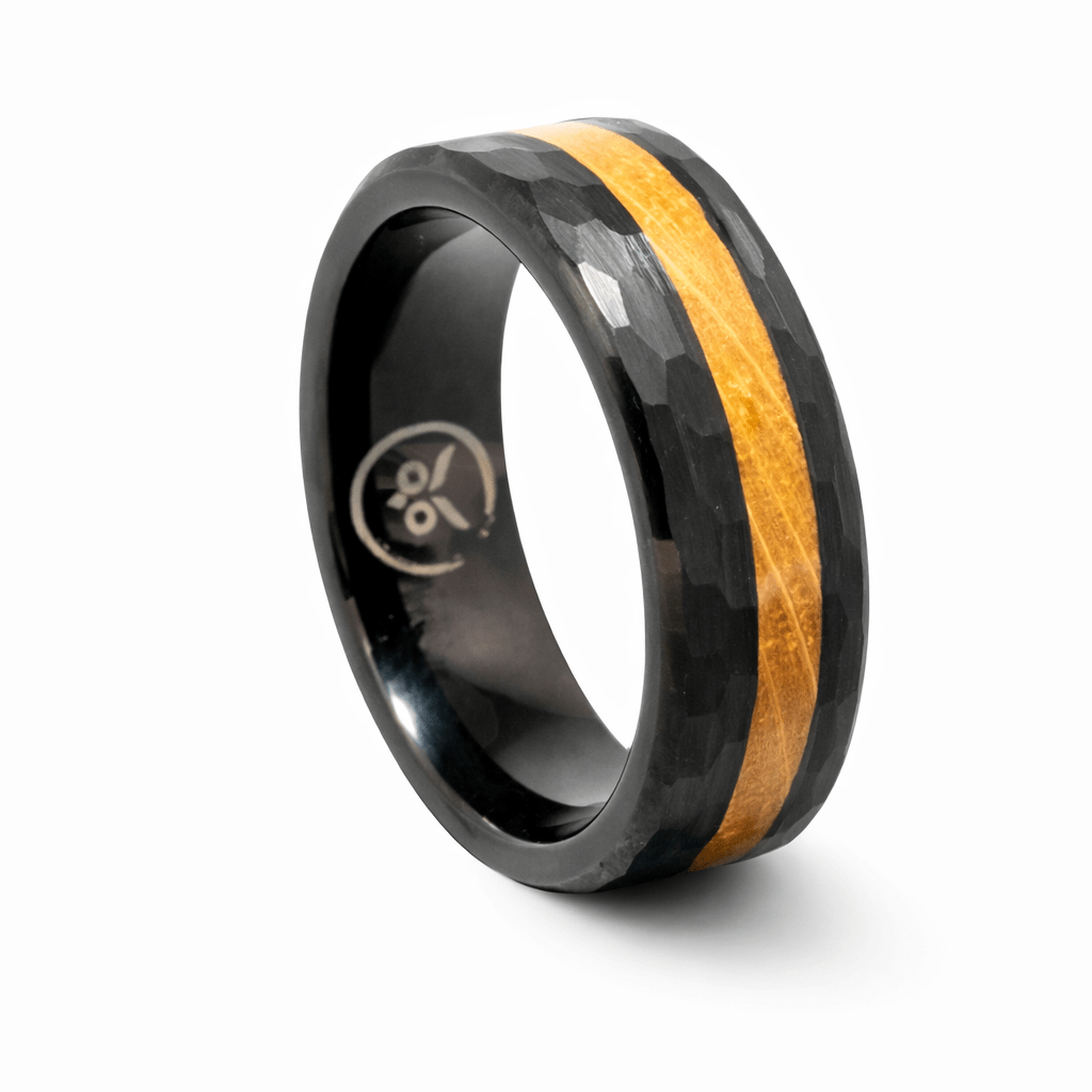 Johnny Black Double - Whiskey Barrel Men's Tungsten Ring