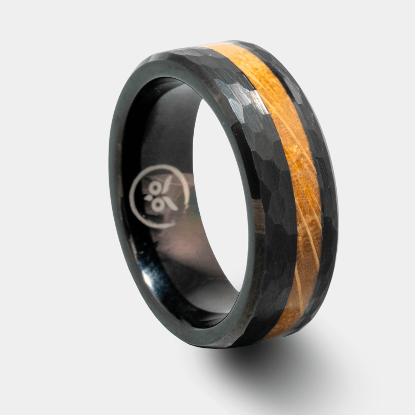 Johnny Black Double - Whiskey Barrel Men's Tungsten Ring