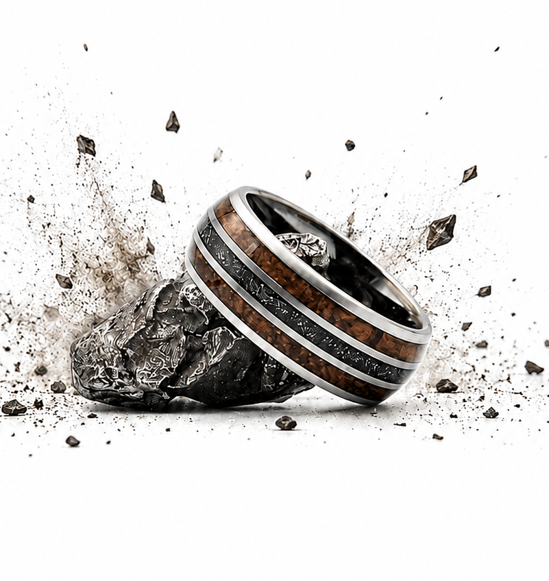Meteorwood – Petrified Wood & Meteorite Inlay