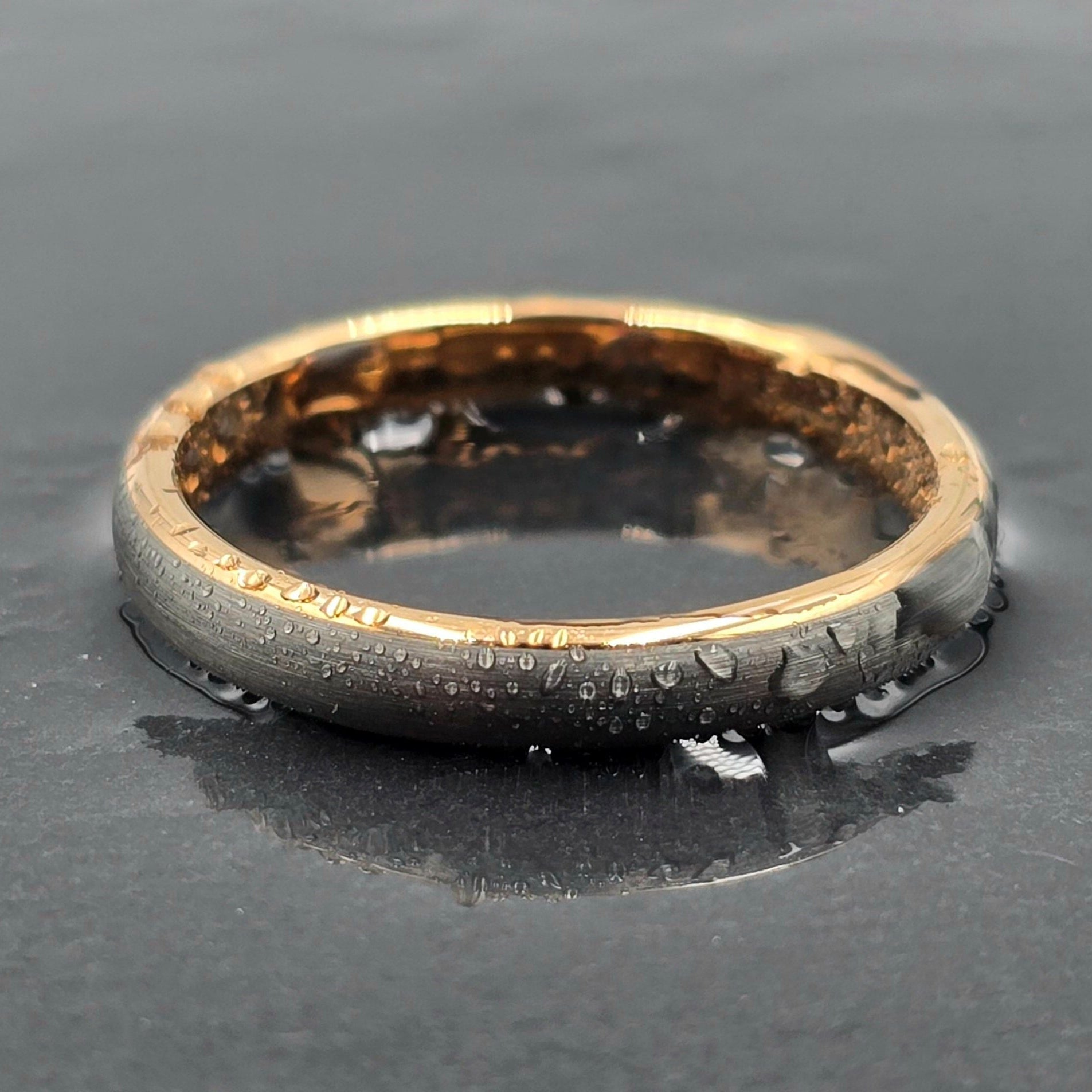 The Classic Two Tone - Brushed & Rose Gold plated Tungsten Ring | Womens Ring