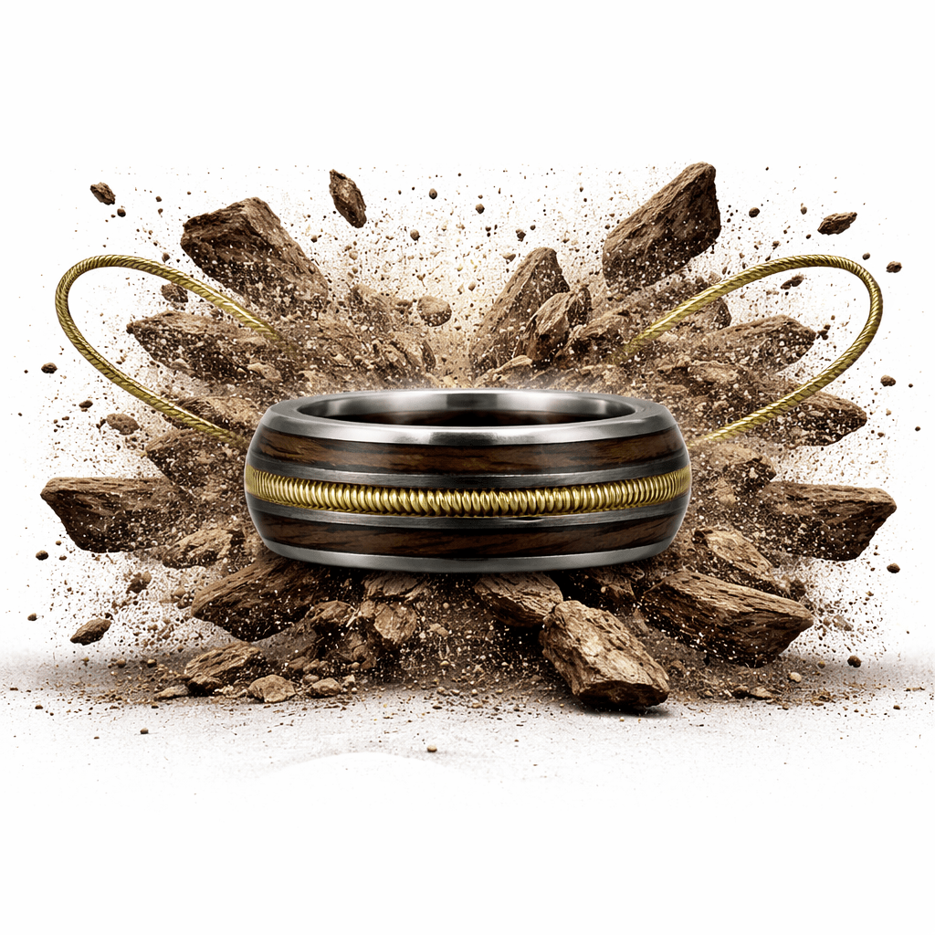 The Gibson - Walnut & Guitar string ring