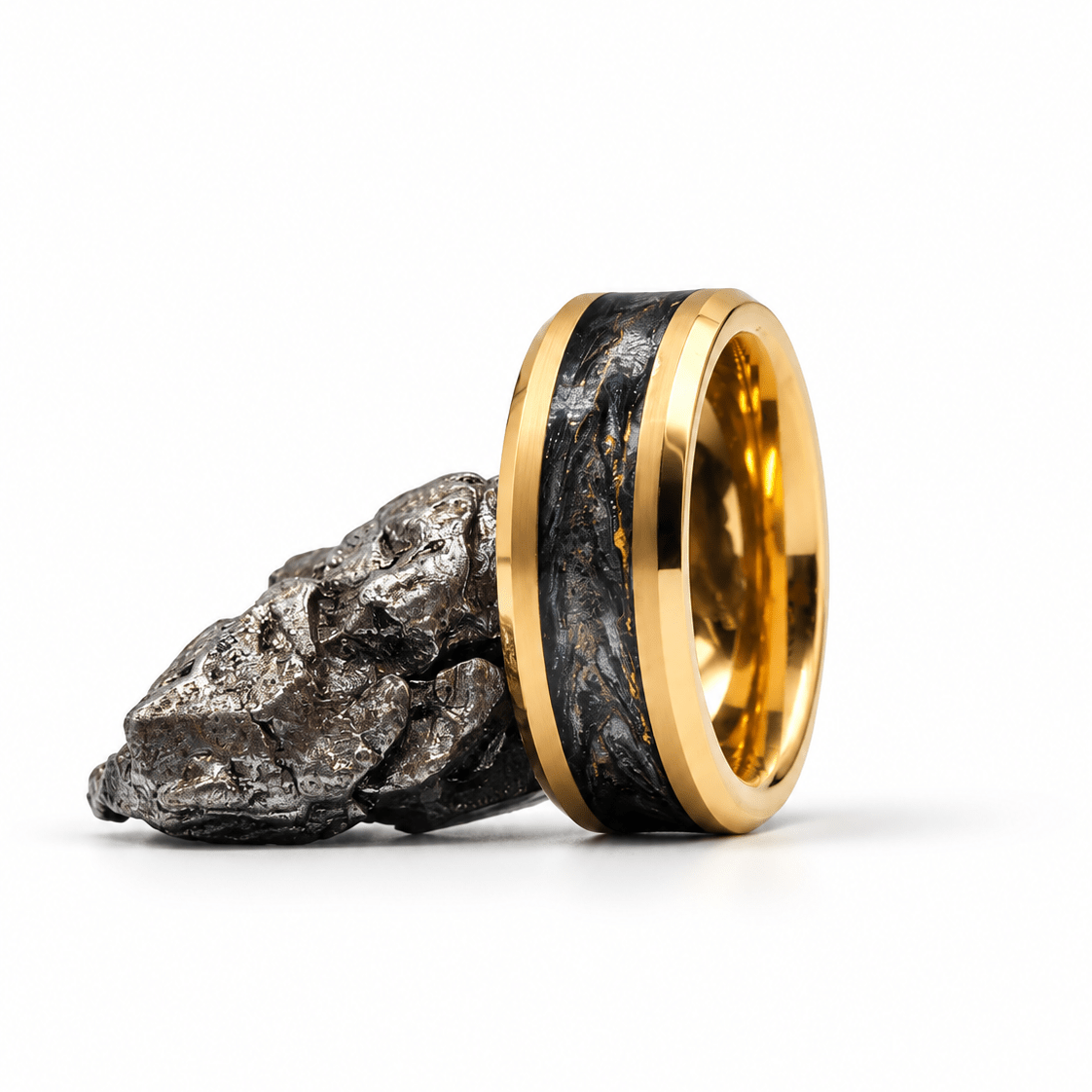 The Gold River - Dim Grey, Pearl White & Gold Metallic artwork Inlay