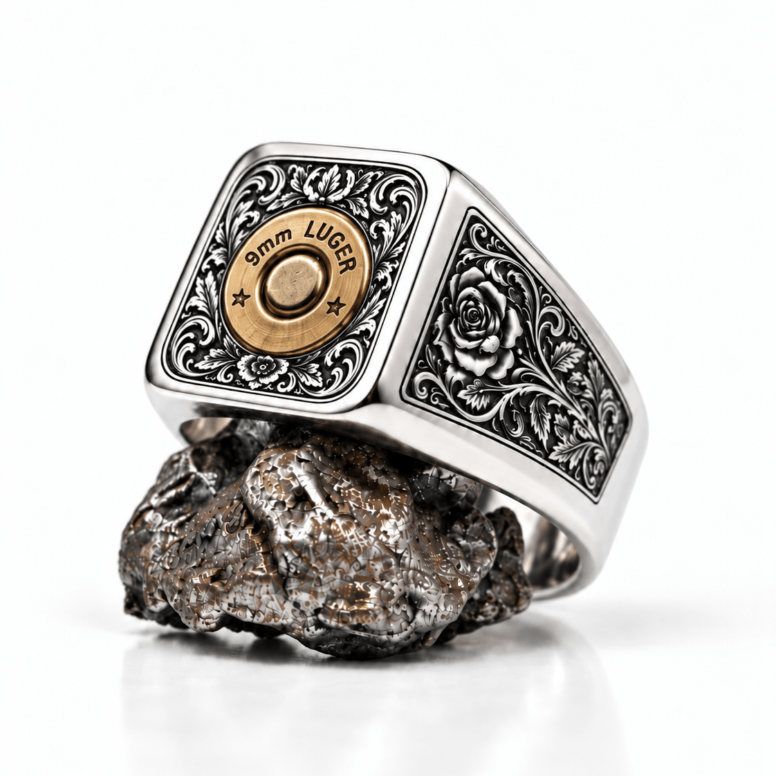 The Gunslinger - Old school smith & Wesson art detail Ring