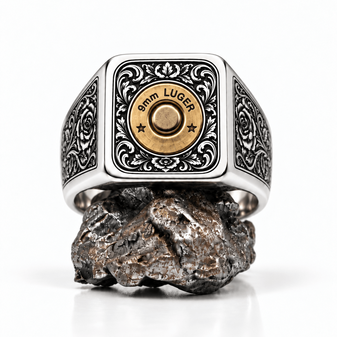The Gunslinger - Old school smith & Wesson art detail Ring