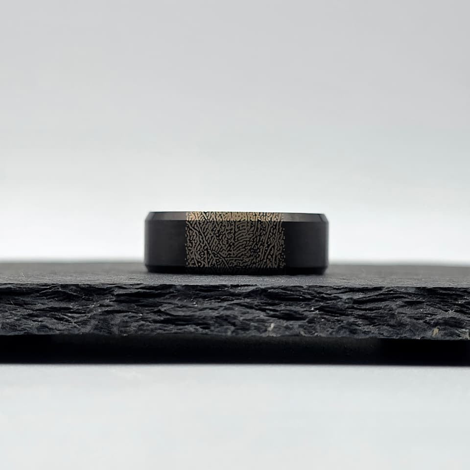 The Imprint Ring - Black Plated Tungsten (Your Fingerprint)