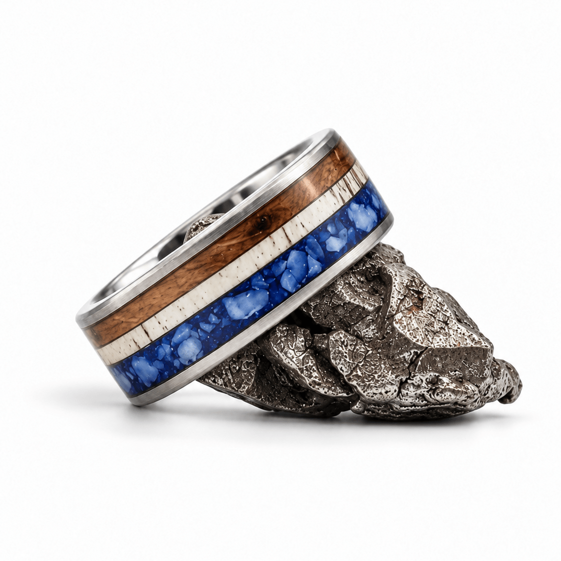 The Miami - Azure Blue Abalone, Antler & Whiskey Barrel