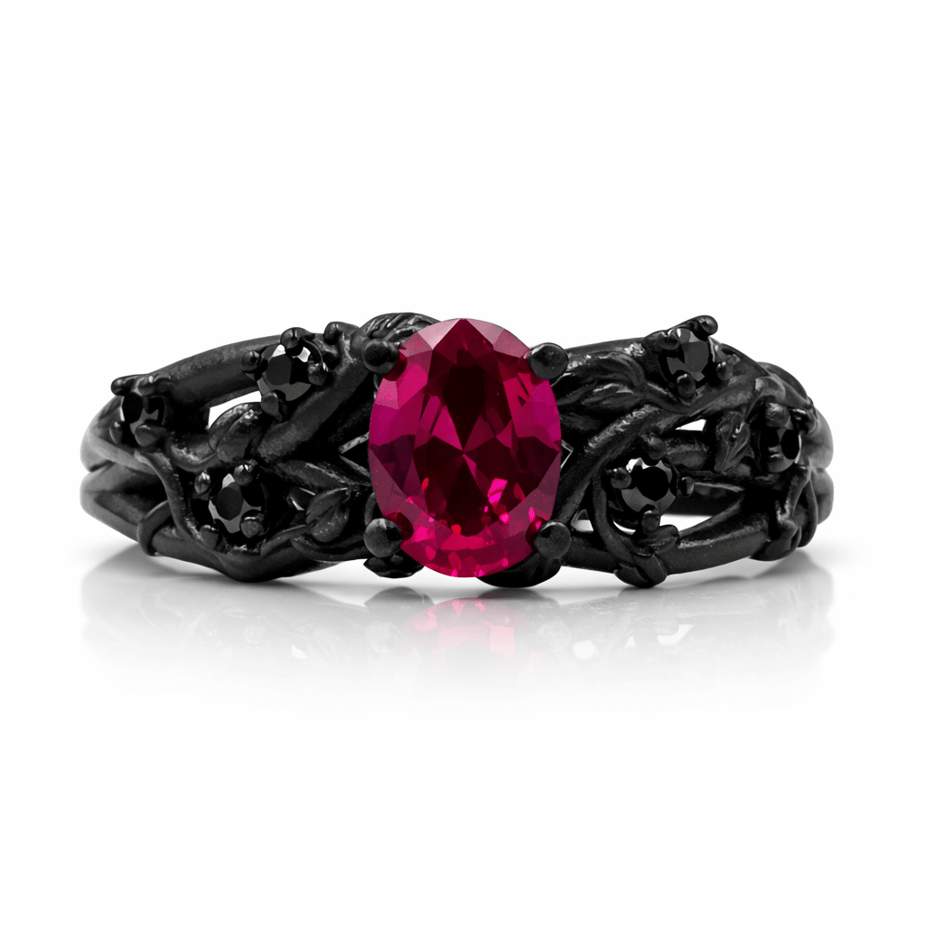 The Pink Kryptolite - Silver, Black Cubics & Ruby Cut