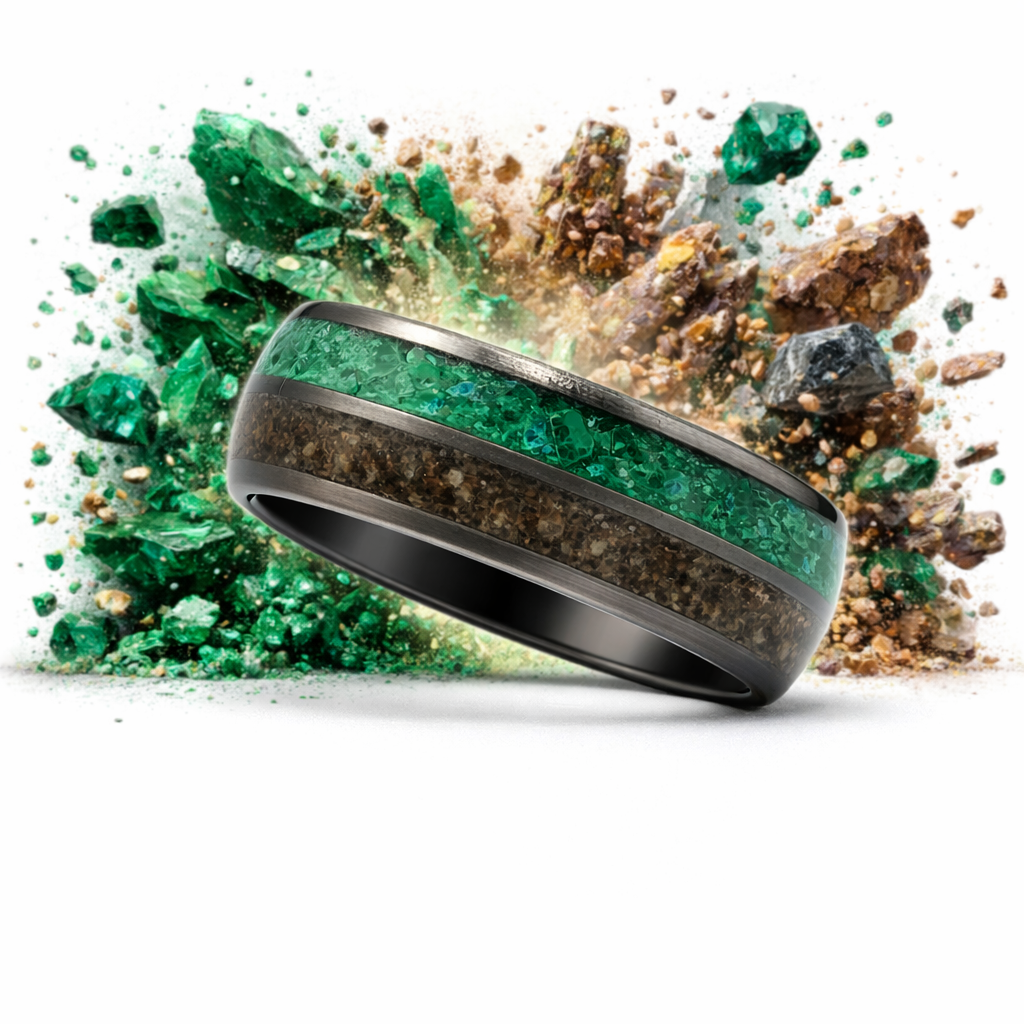 The Rebirth - Agatized Dino Bone & Malachite