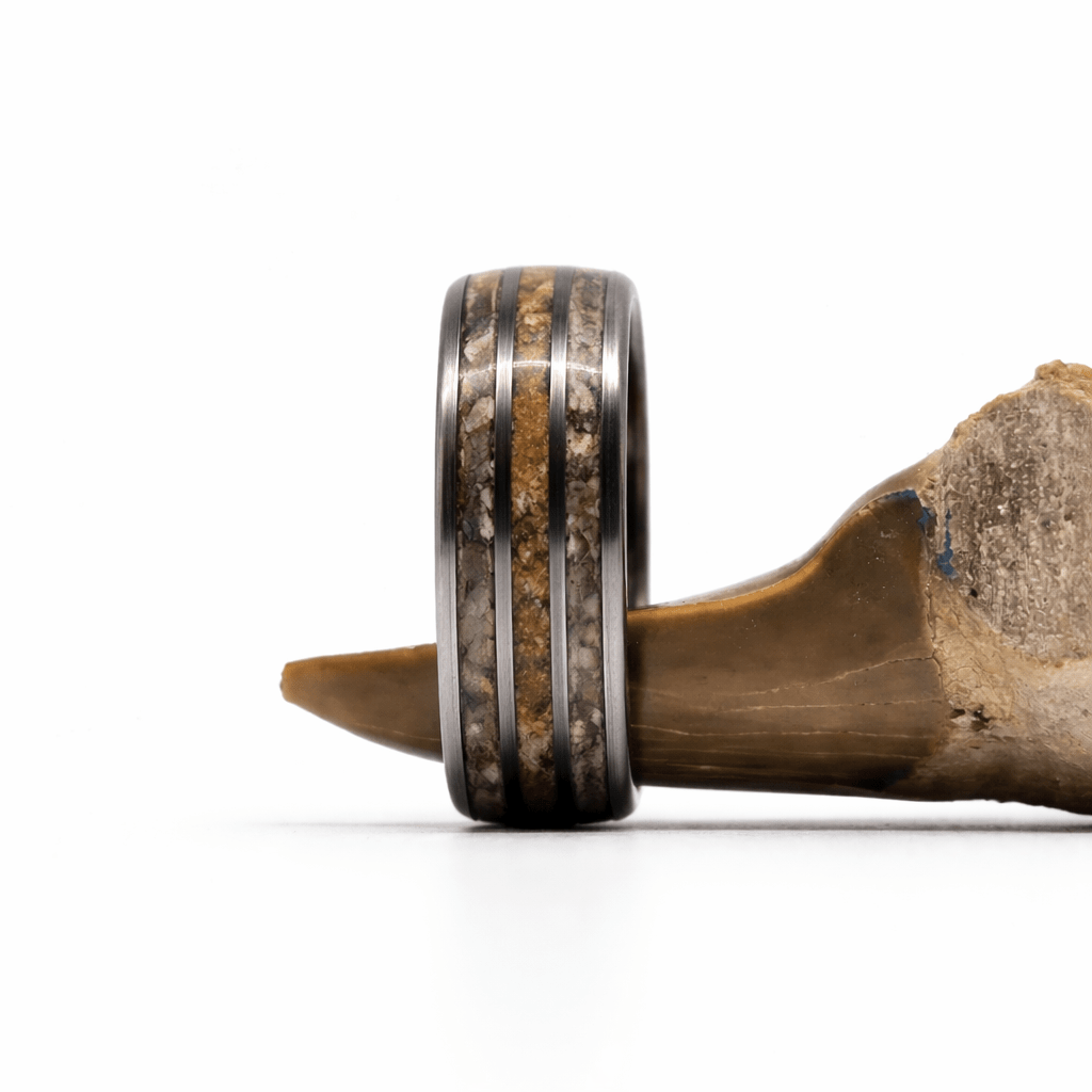 The Spartan - Agatized Dino bone & Meg Tooth