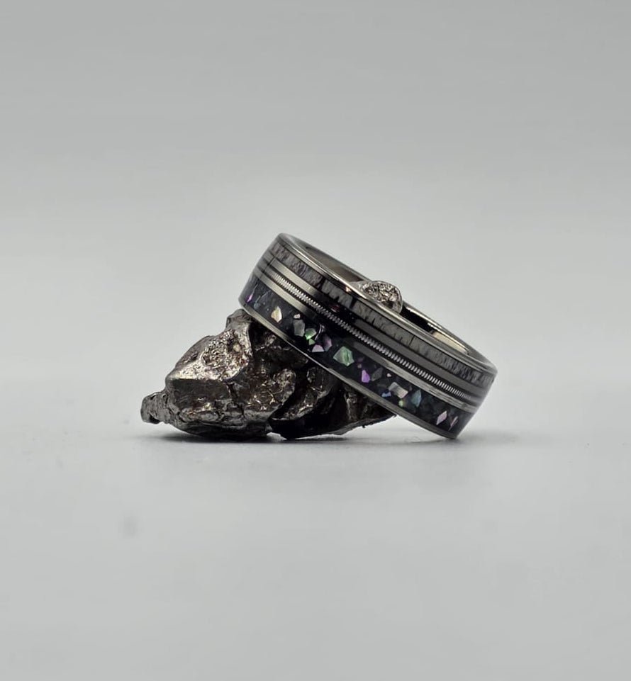 The Stingray - Abalone Shell & Guitar string ring