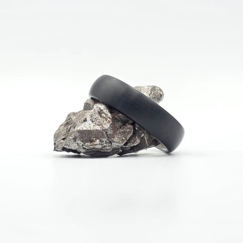 The Tuxedo - Matt Black & Gunmetal tungsten ring
