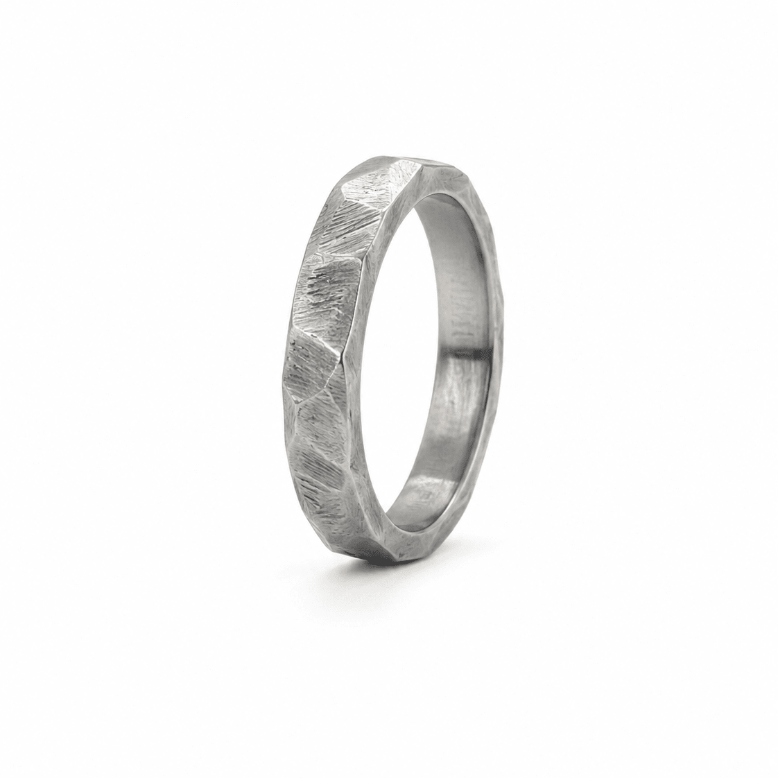 The Viking - Rugged Hammered Titanium