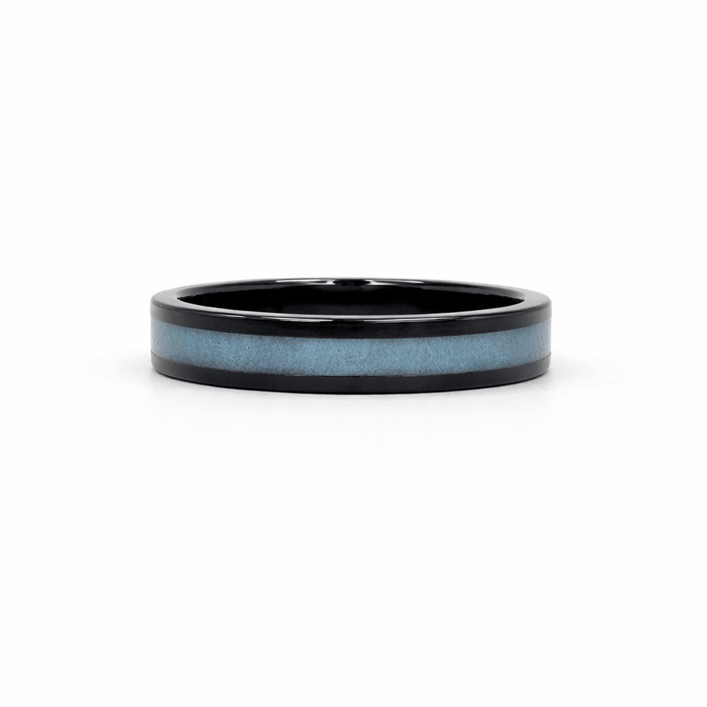 Venus - Black Tungsten & Crushed Turquoise Womens Ring