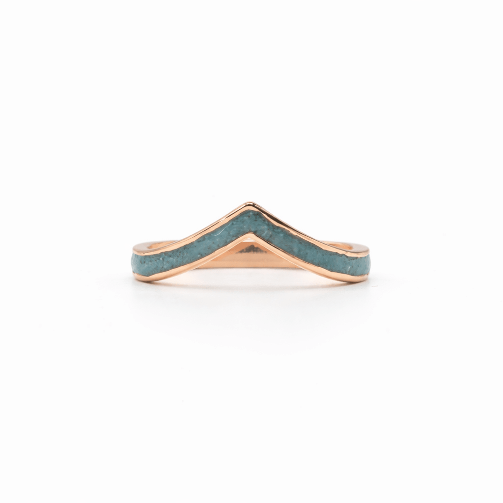 Wonder Woman - Rose gold Crushed Turquoise Womens Ring