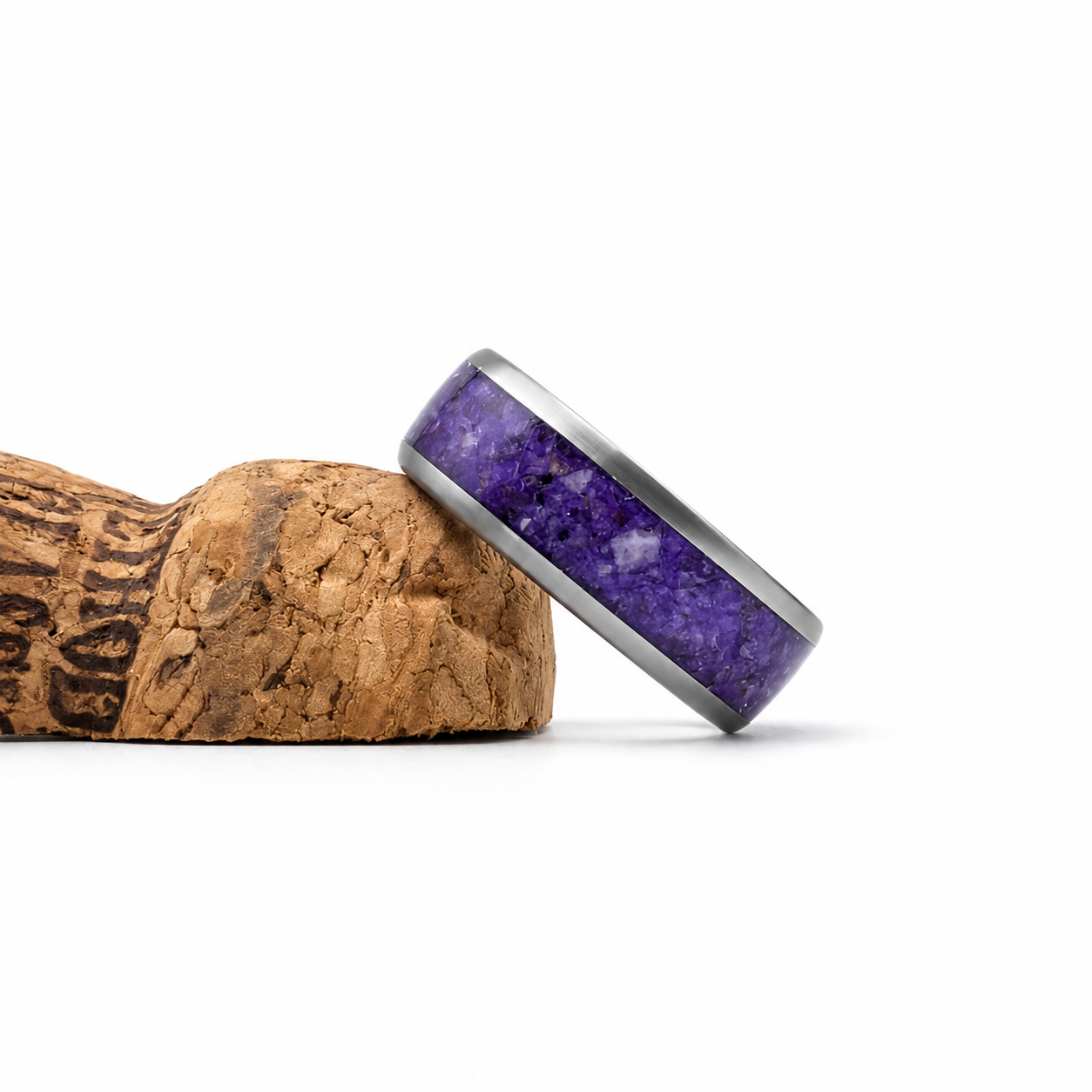 The Yooperlite - Yooperlite Stone & Gunmetal Tungsten Ring