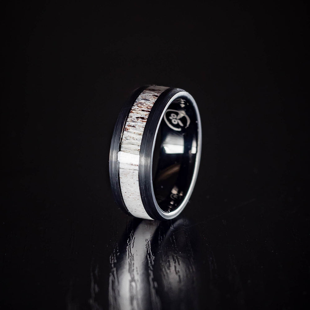 The Venom - Deer Antler Tungsten Ring