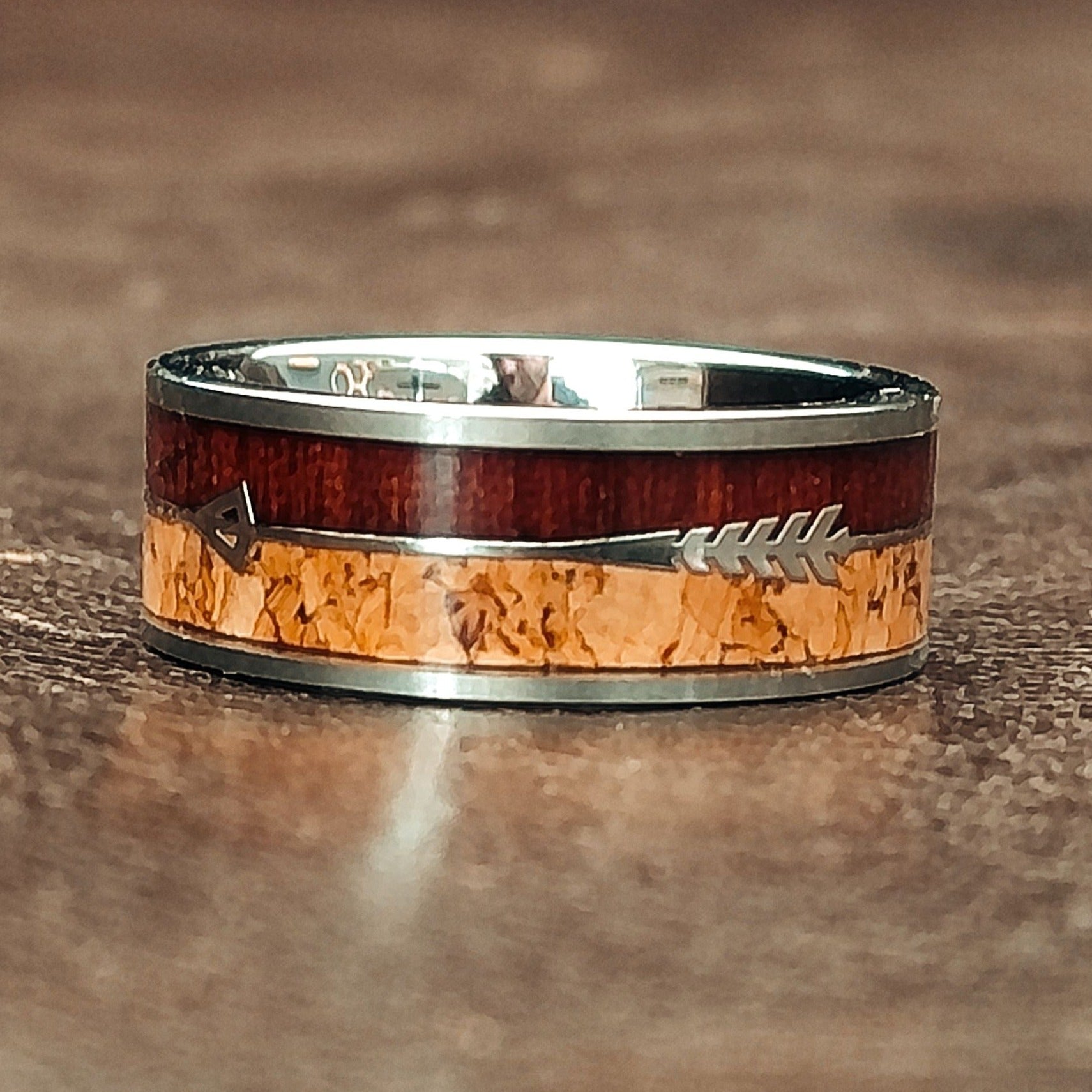 Arsenal - Rosewood & Cork Tungsten Ring