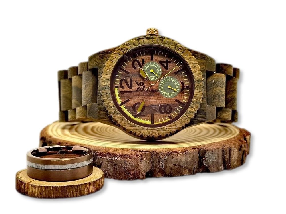 Hulk vs Ragnarok - Wooden Watch & Ring Combo