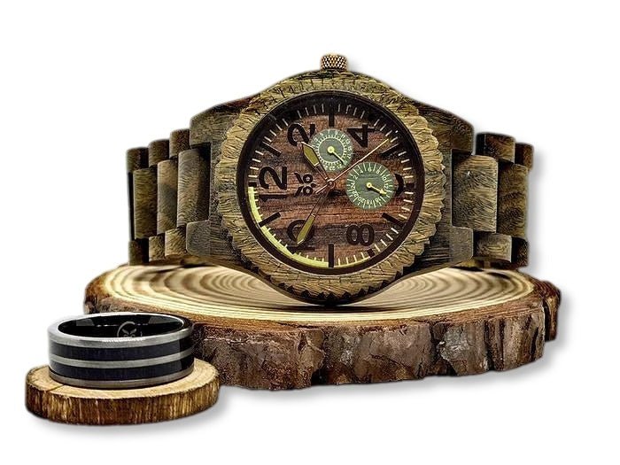 Hulk vs Thor - Wooden Watch & Ring Combo
