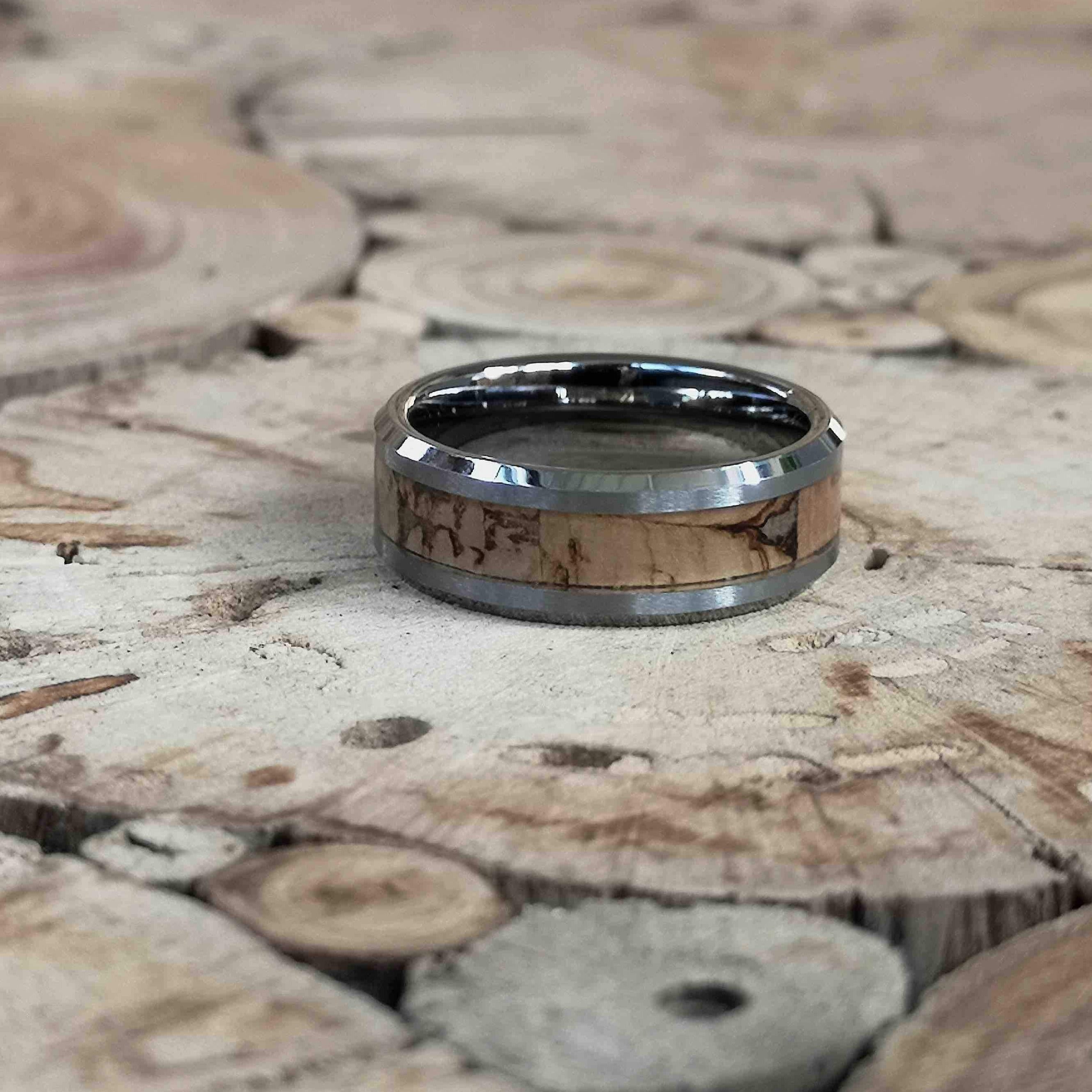 Johnny Cage - Cork Wood Tungsten Ring