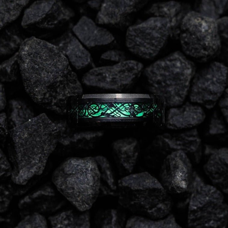Loki - Green Pearl Men's Tungsten Ring