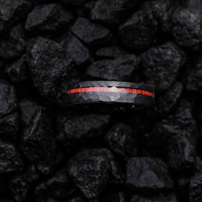 Luke Skywalker Slim - Rosewood Men's Tungsten Ring (Hammered)