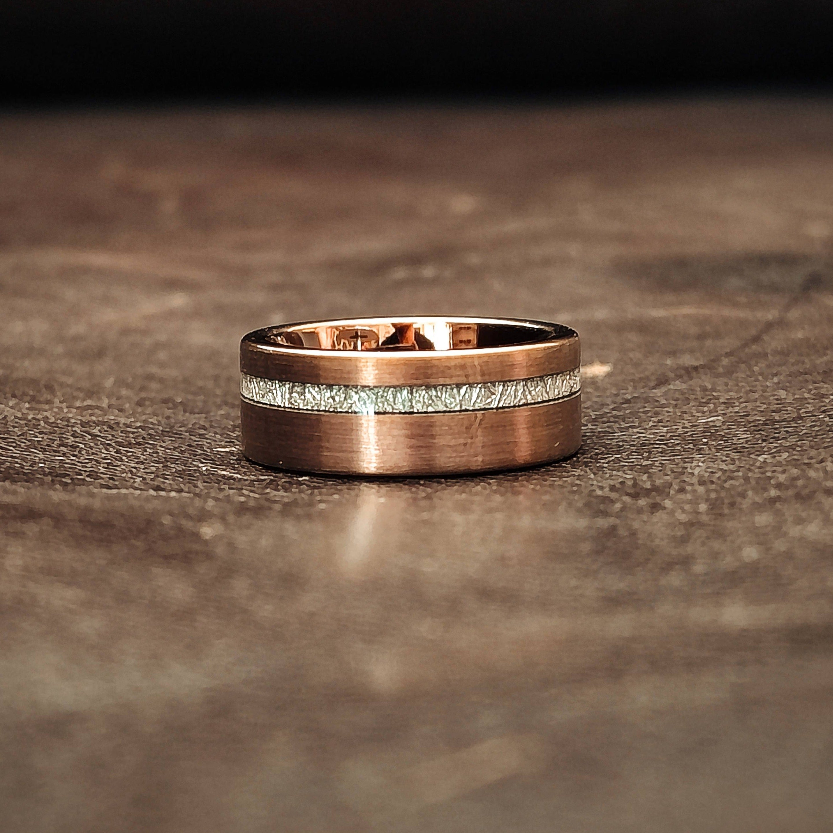 Merek - Chocolate Bronze & Meteorite Men's Tungsten Ring