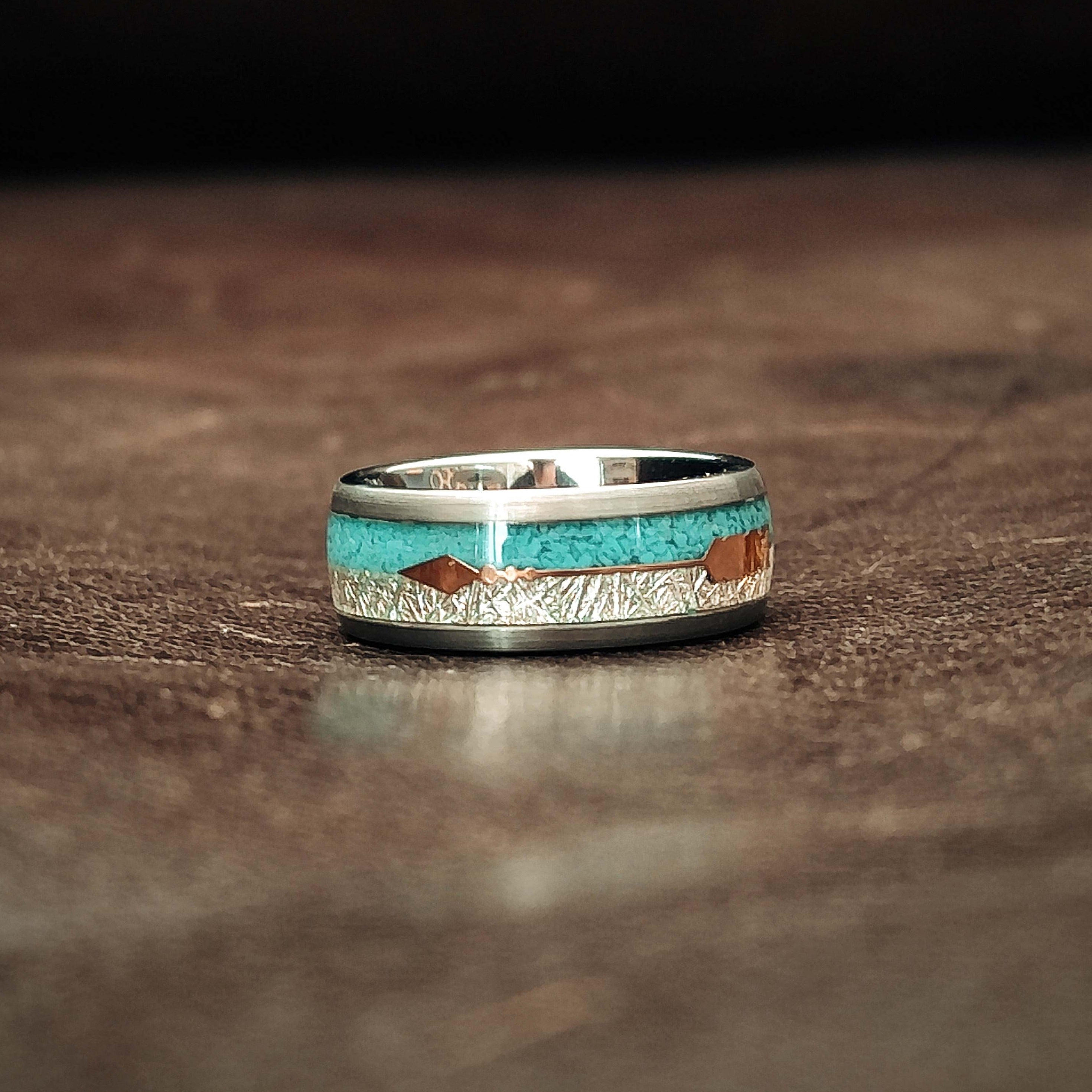 Poseidon - Blue Resin Men's Tungsten Ring