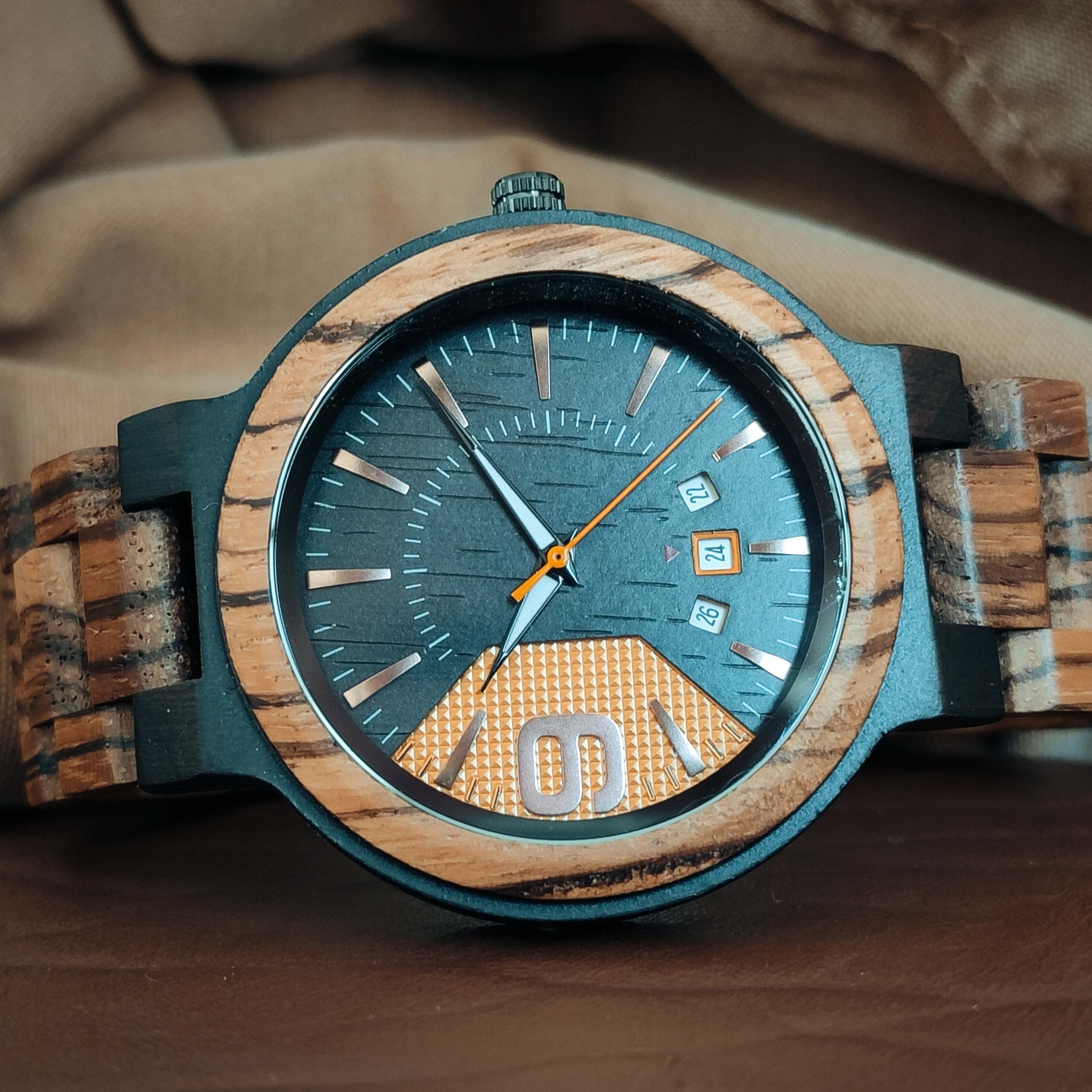 The Bourbon - Ebony & Zebrawood Watch