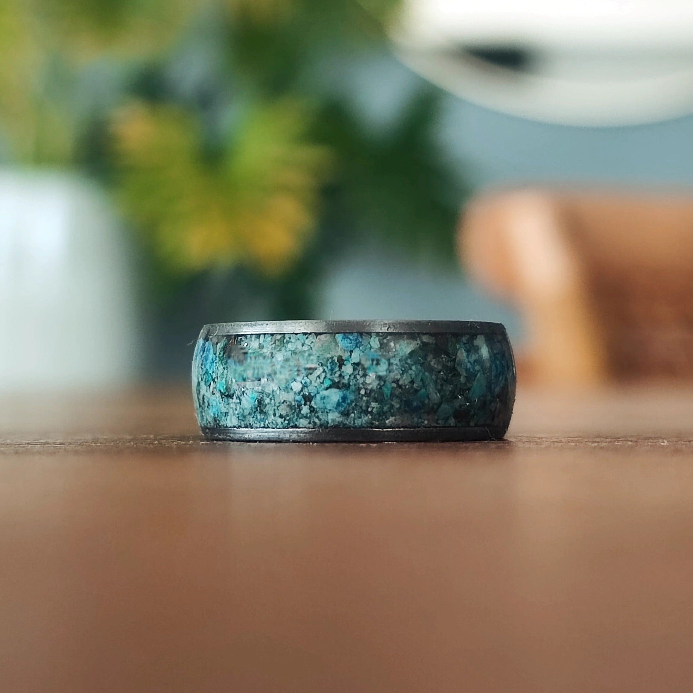 The Brock - Gunmetal Tungsten & Apatite Stone