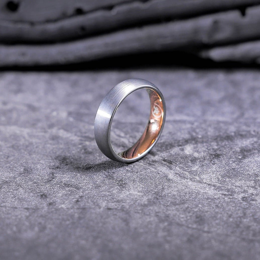 The CEO - Rosegold & Brushed Men's Tungsten Ring