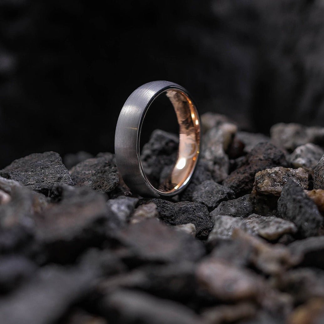 The CEO - Rosegold & Brushed Men's Tungsten Ring