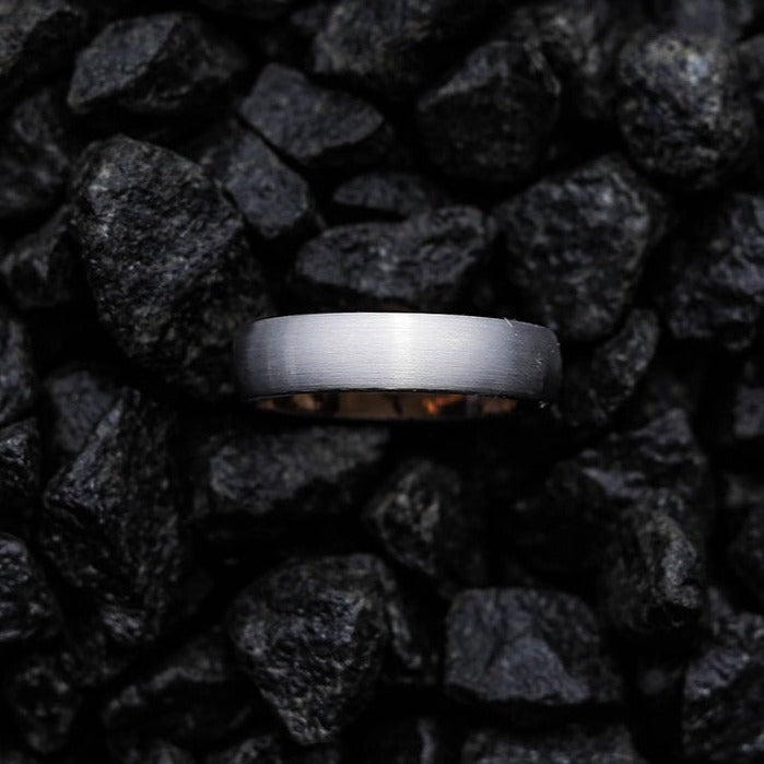 The CEO - Rosegold & Brushed Men's Tungsten Ring