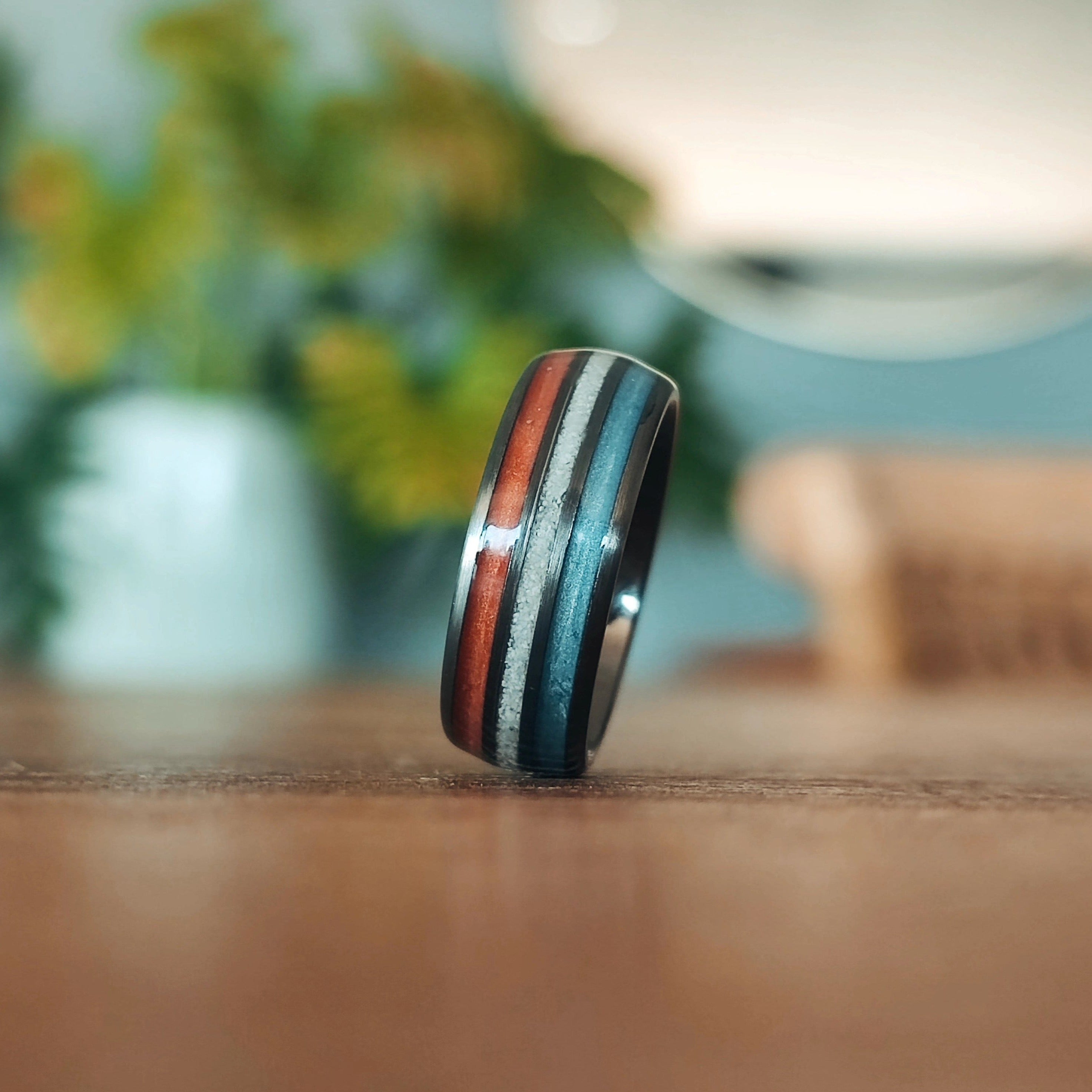 The Gulf - Tropical Sea sand, Orange & steel blue metallic resin