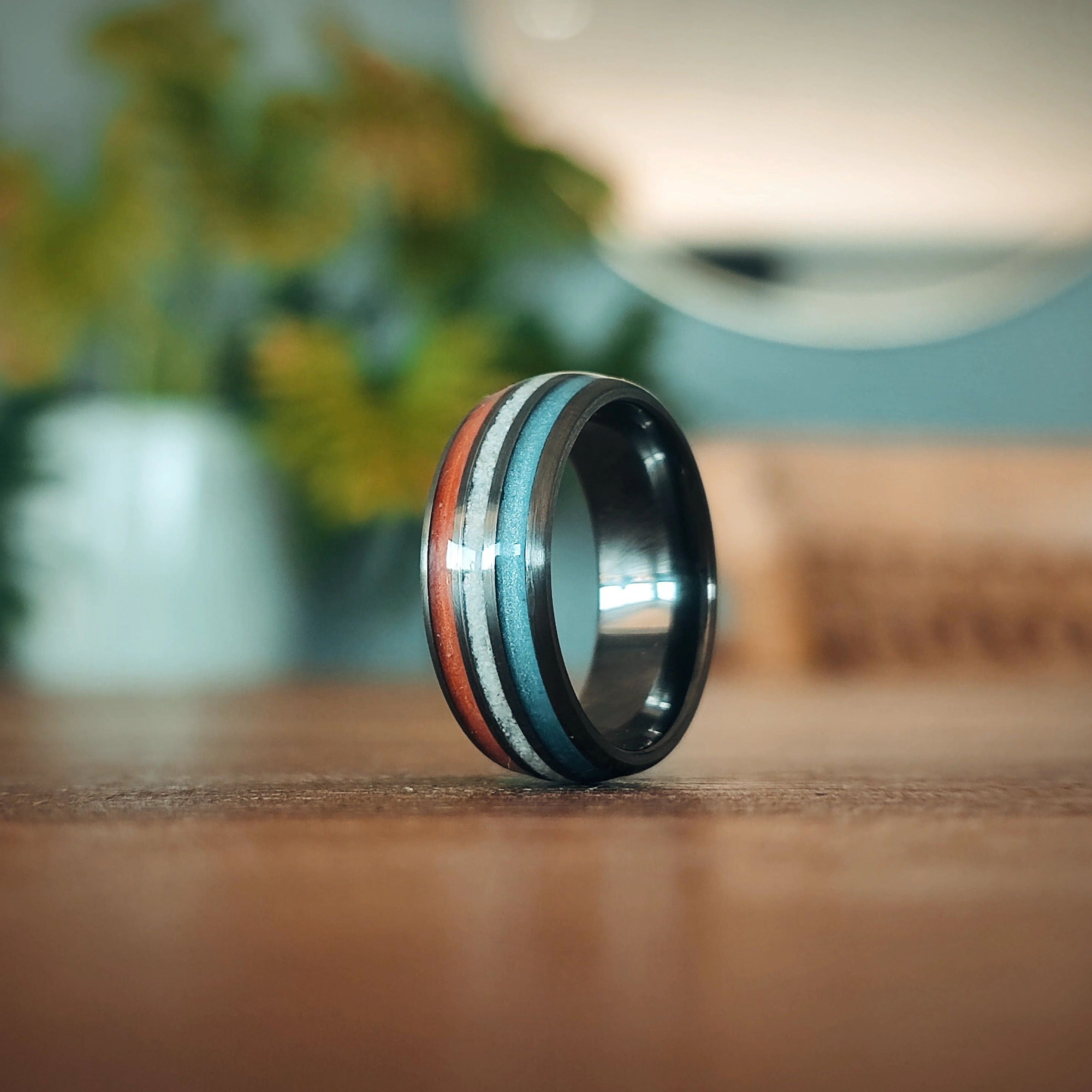 The Gulf - Tropical Sea sand, Orange & steel blue metallic resin