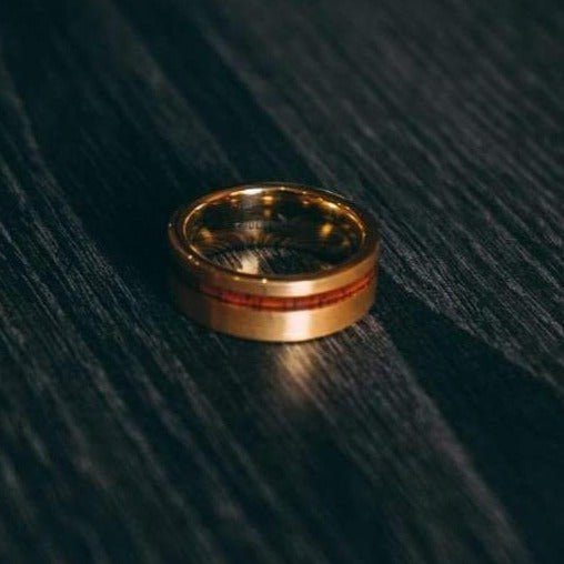 The Gun Rosegold - Rosewood Men's Tungsten Ring