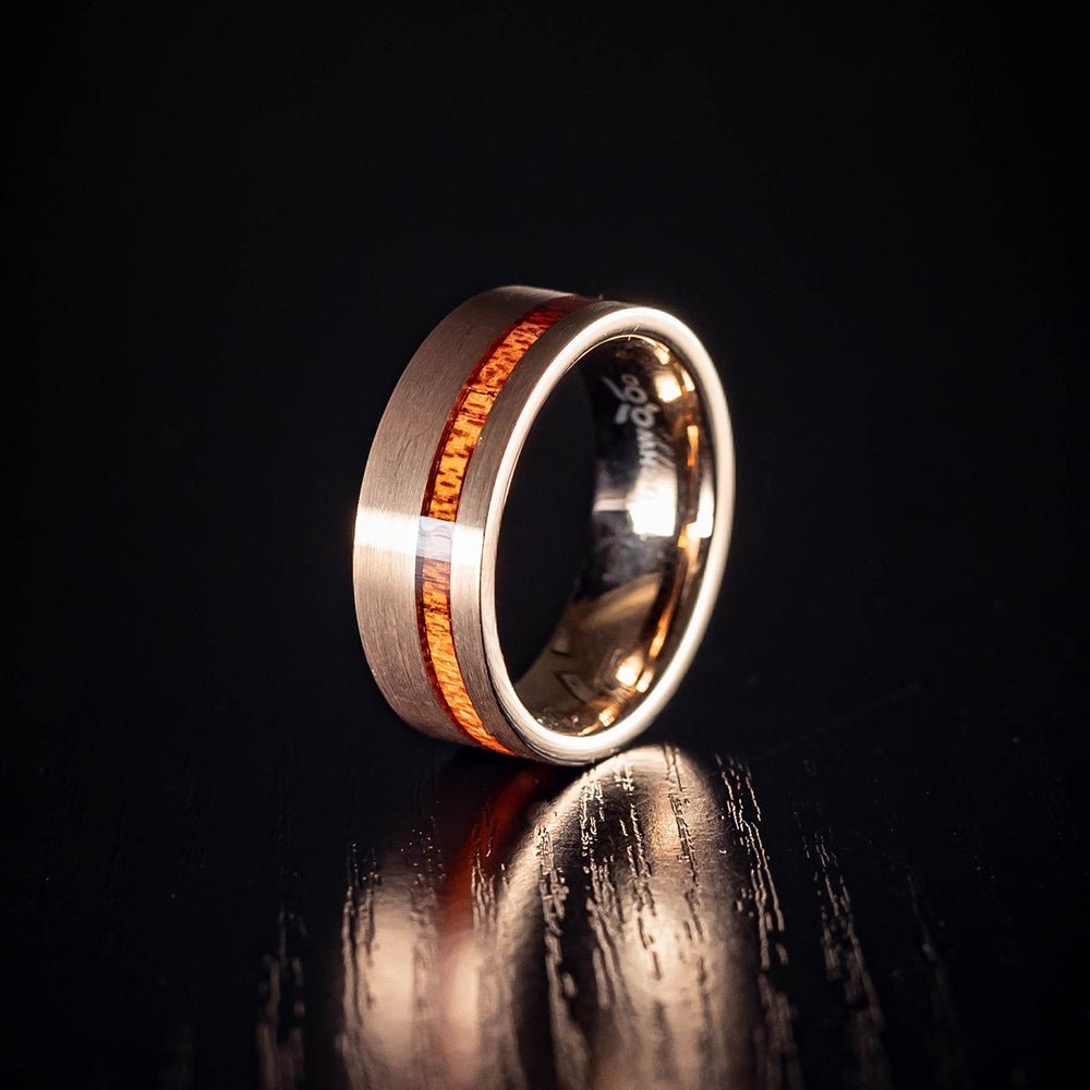 The Gun Rosegold - Rosewood Men's Tungsten Ring
