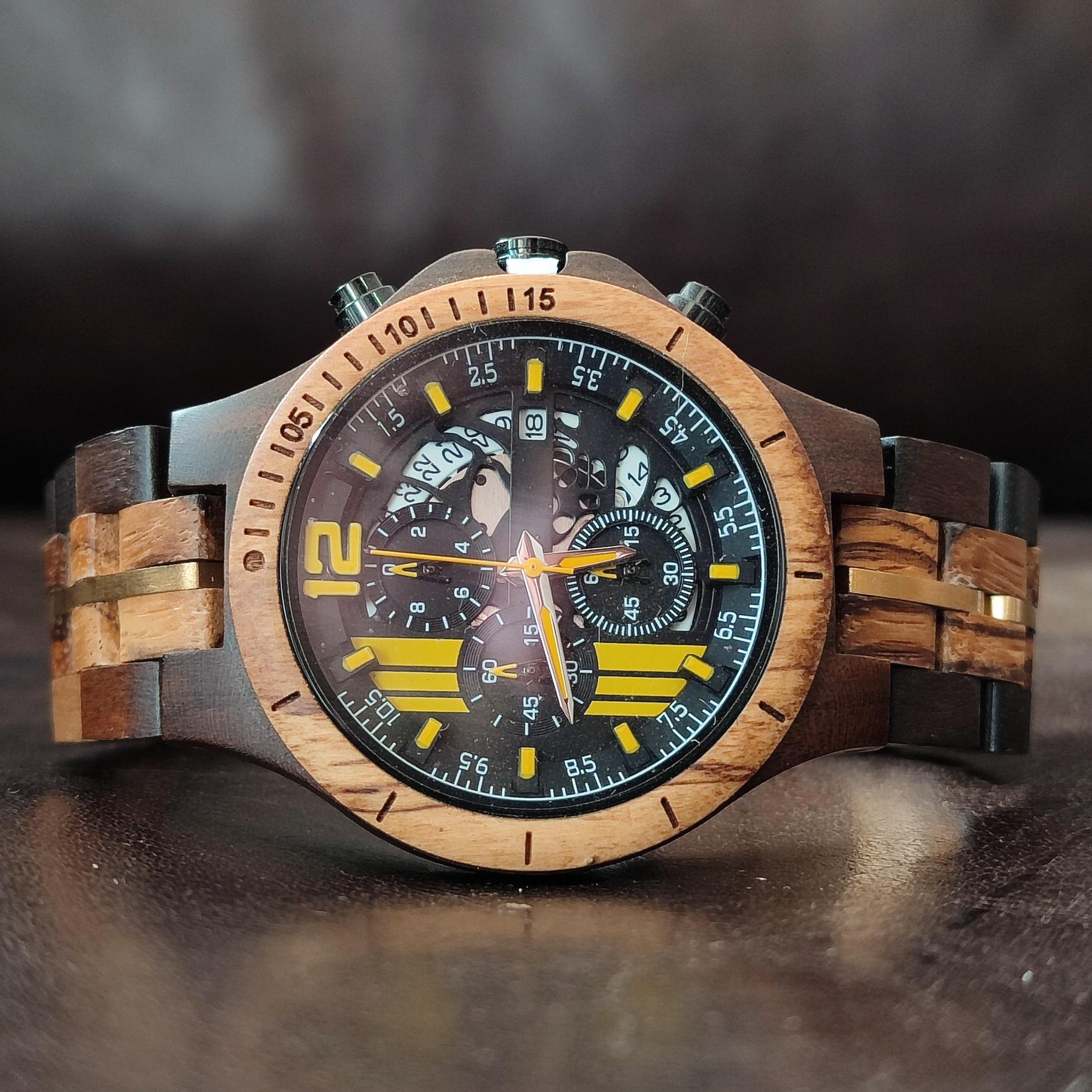 The Lumberjack - Ebony & Zebrawood Watch