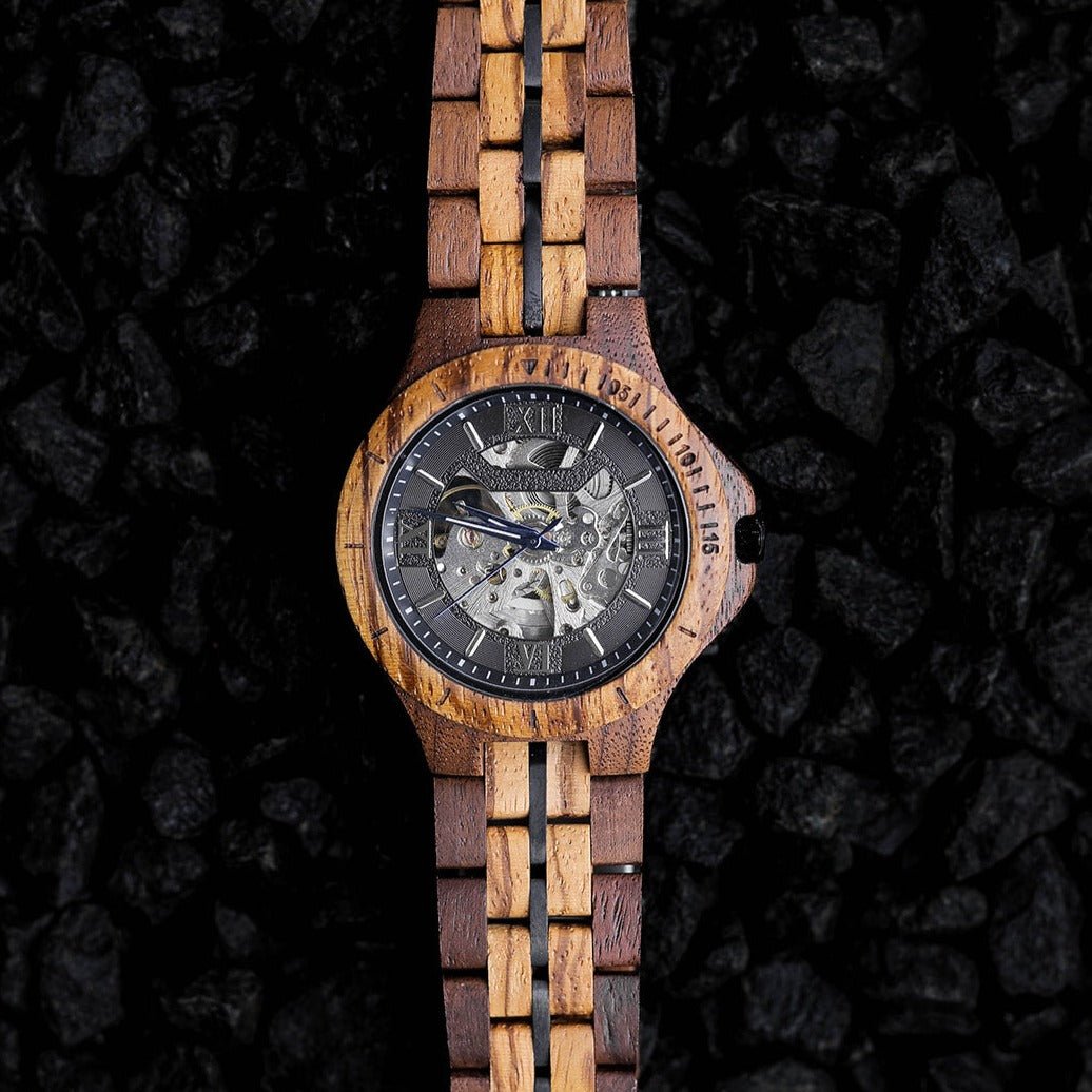 The Mechanical - Zebra & Walnut Wood Watch