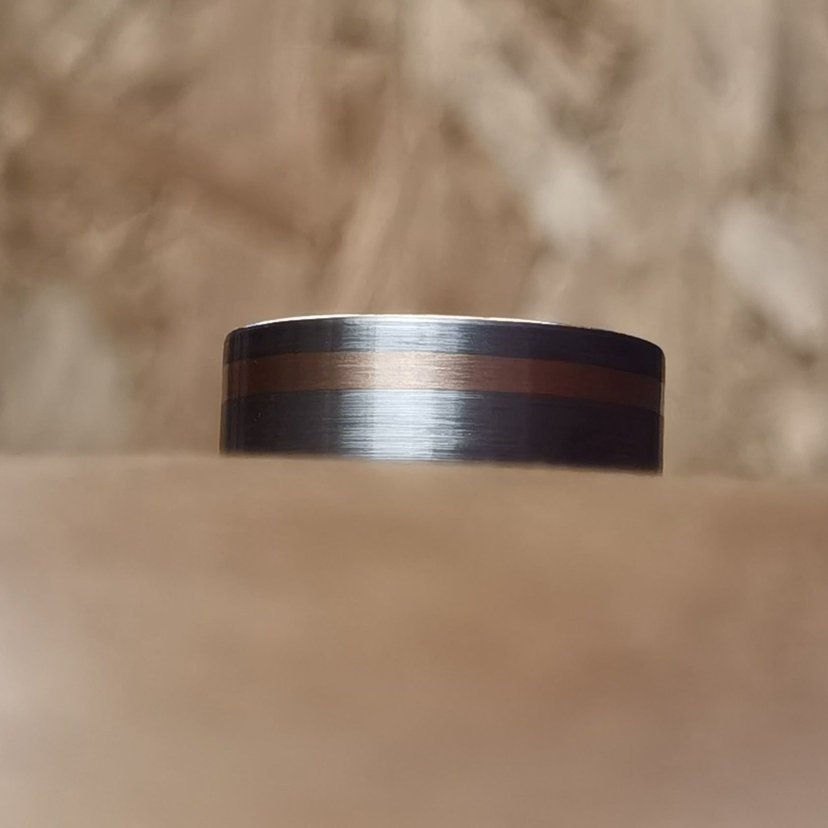 Xalvador - Brushed Tungsten & Rosegold Men's Ring