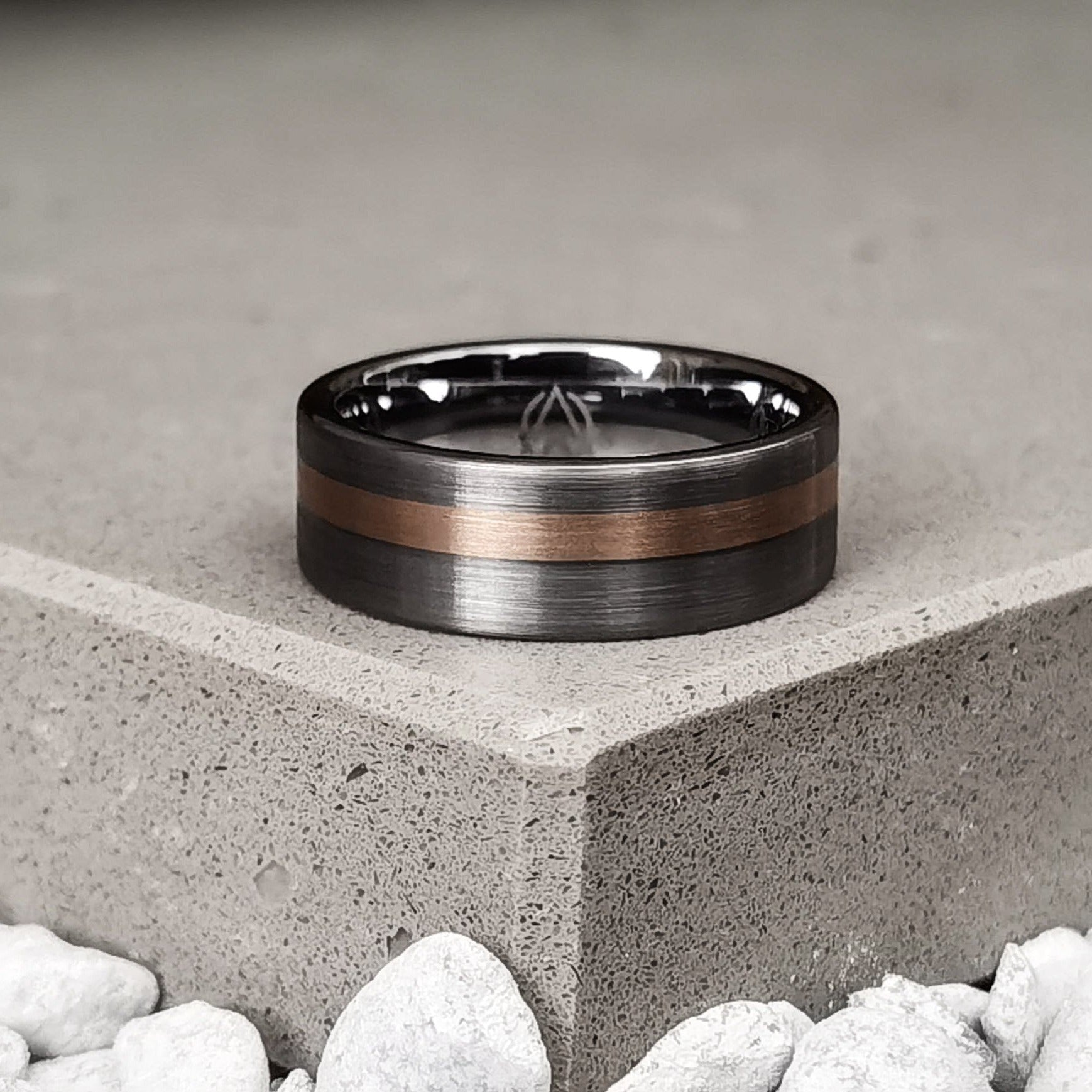 Xalvador - Brushed Tungsten & Rosegold Men's Ring