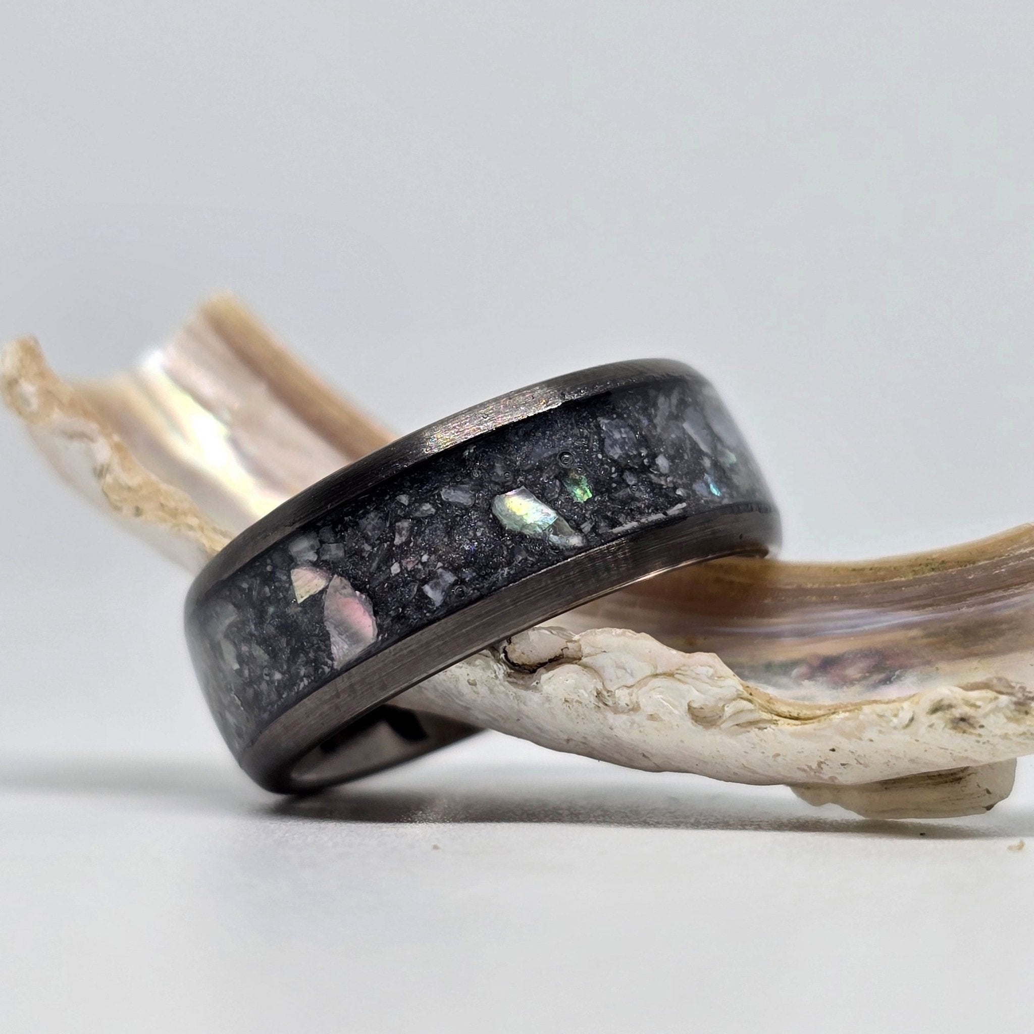 The Oyster – Abalone and Dim Grey Ring - Touchwood