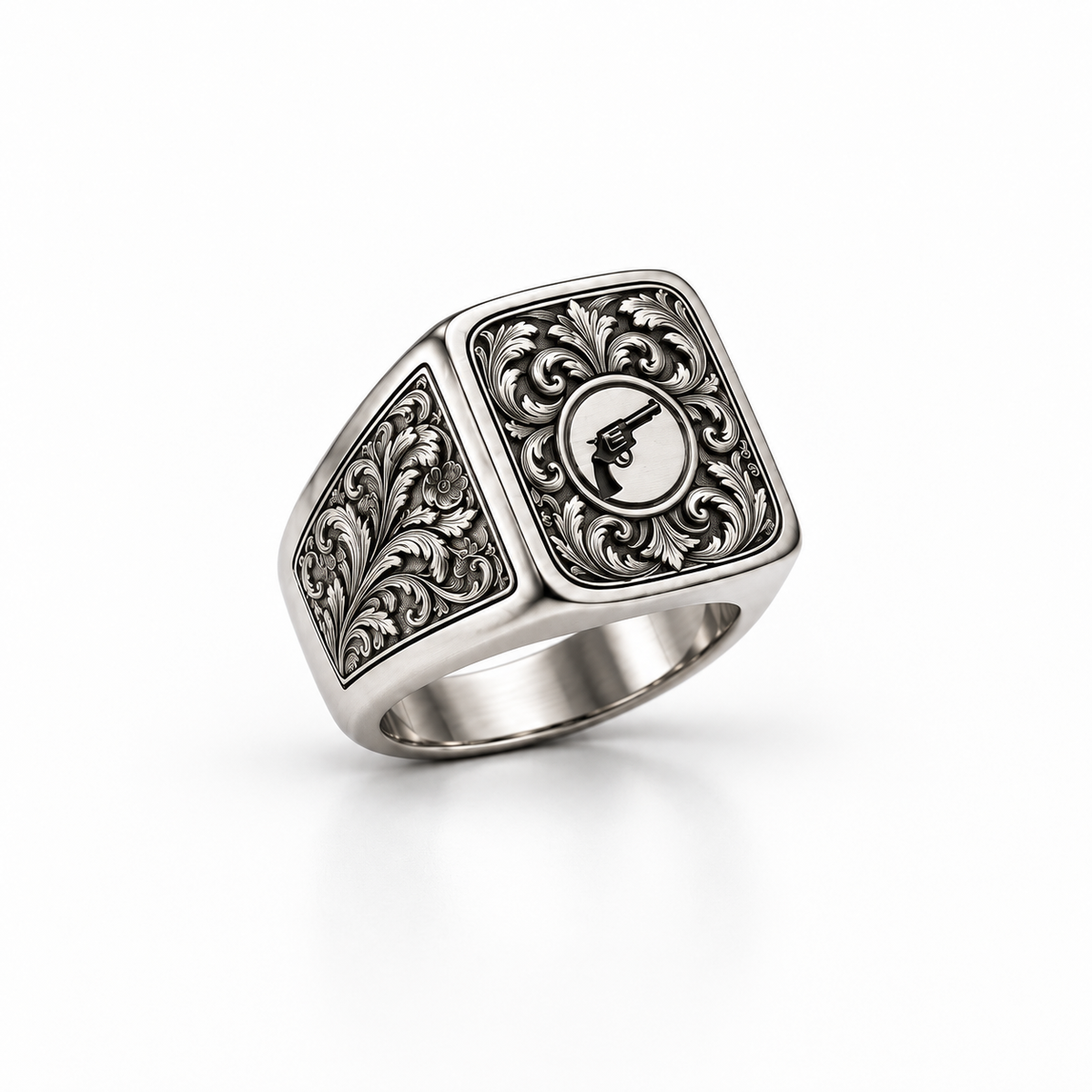 The Gunslinger - Old school smith & Wesson art detail Ring