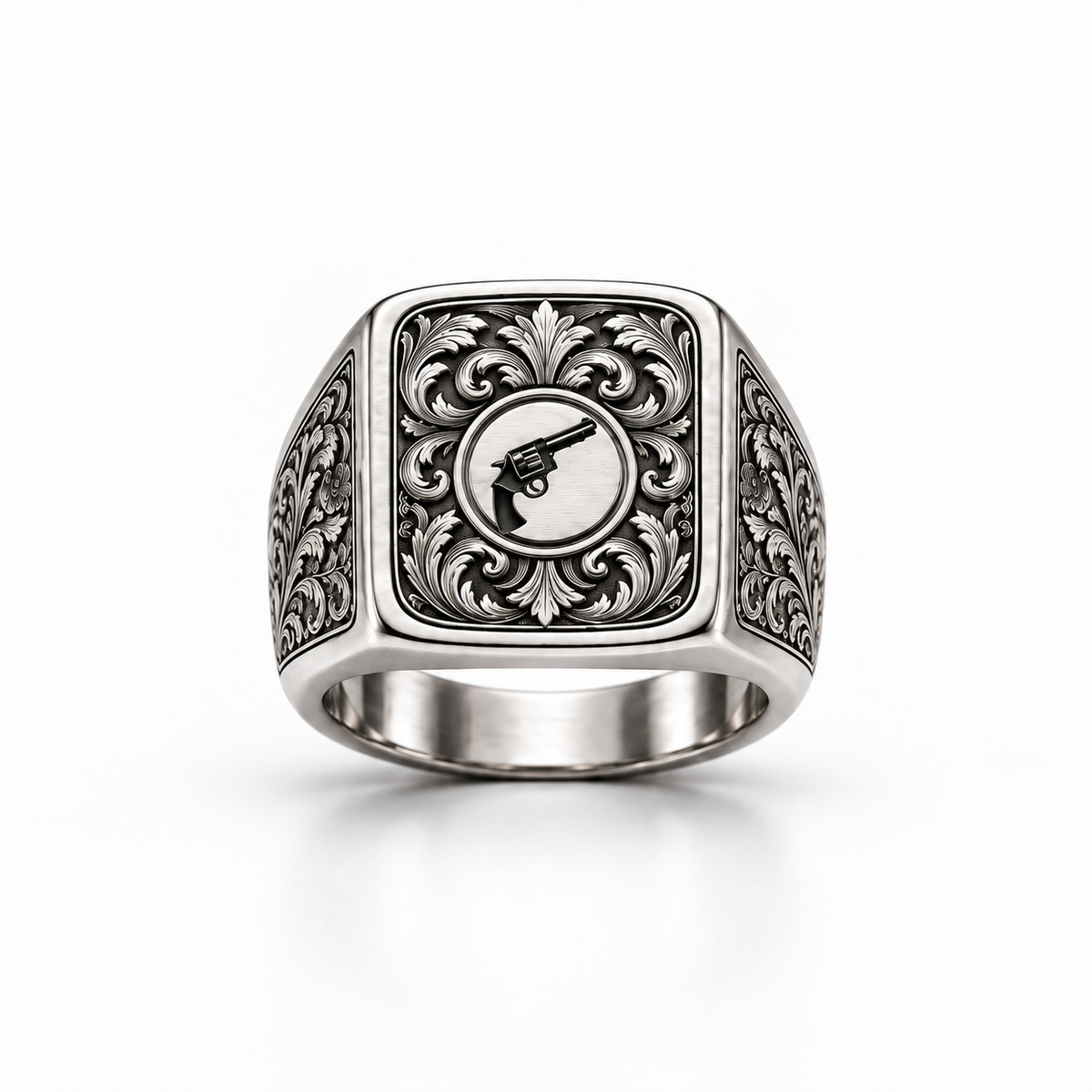 The Gunslinger - Old school smith & Wesson art detail Ring