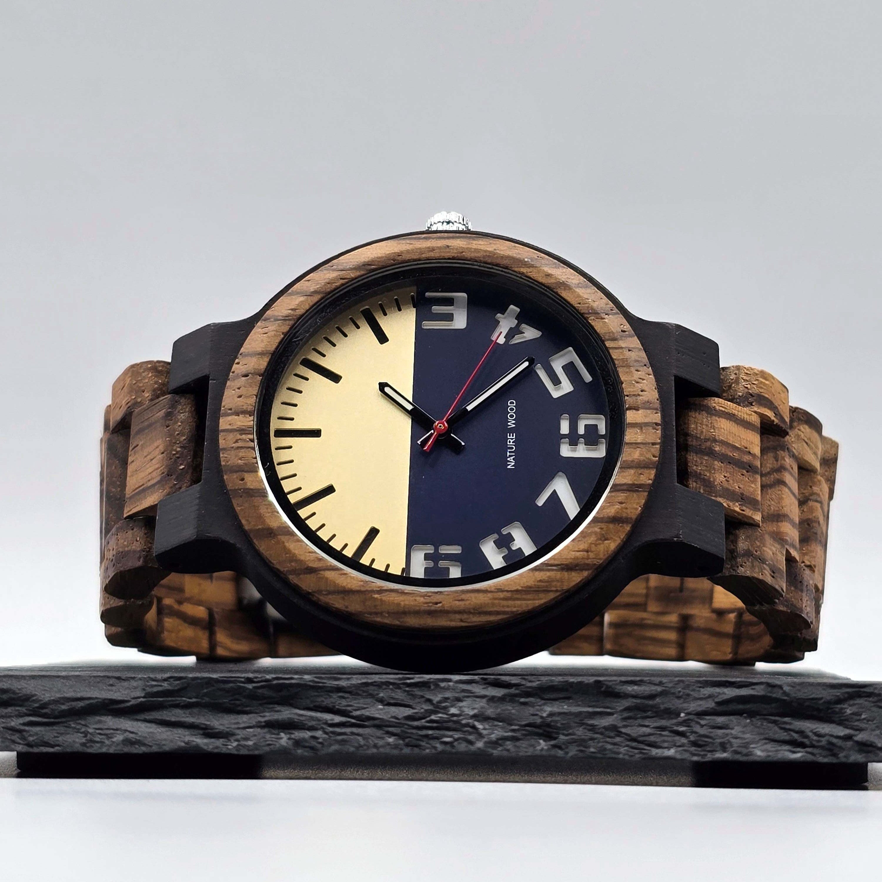 Blue October - Ebony & Zebrawood Watch