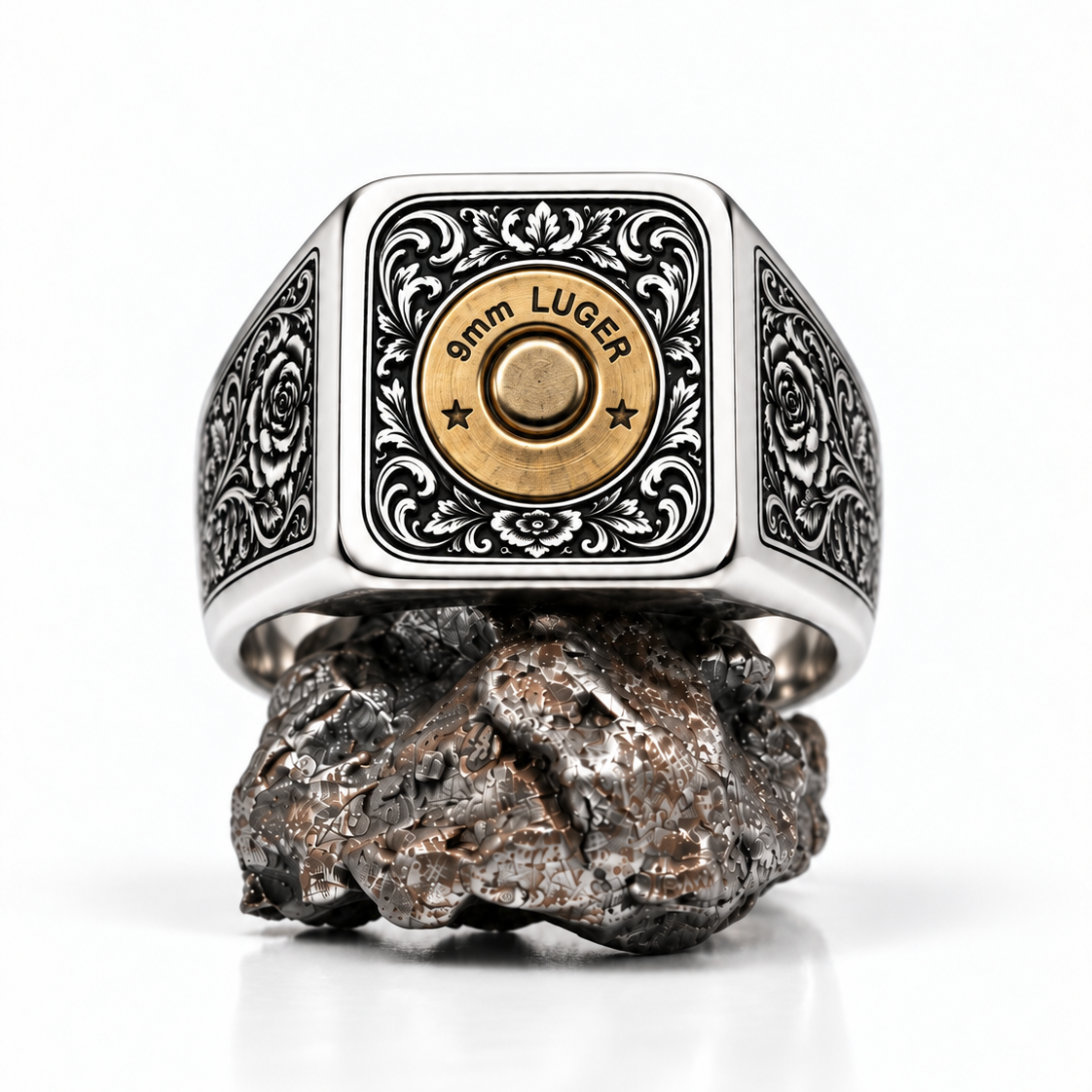 The Gunslinger - Old school smith & Wesson art detail Ring